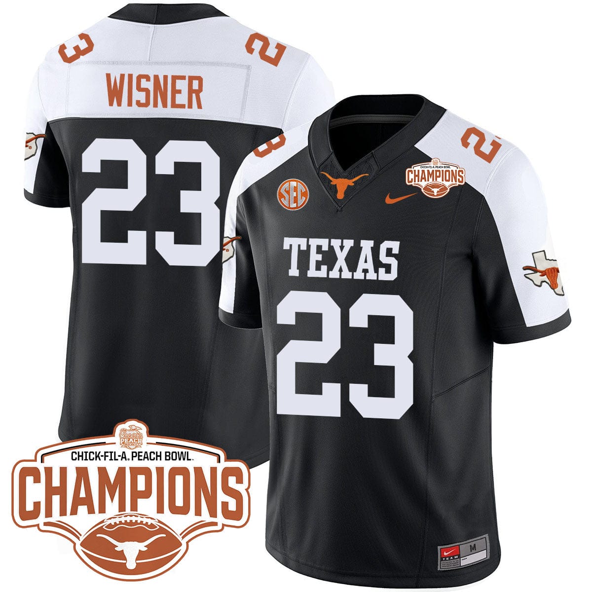 Texas Longhorns 2024 Peach Bowl Champions Jersey - All Stitched - Image 31