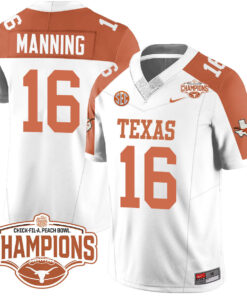 Alternative view of Texas Longhorns 2024 Peach Bowl Champions Jersey - All Stitched