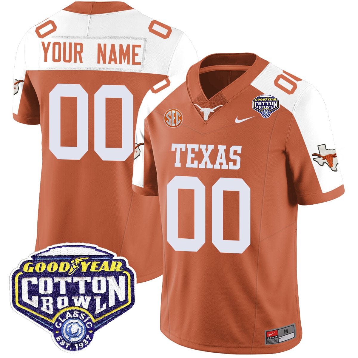 Custom Texas Longhorns 2024 Cotton Bowl Classic Jersey - All Stitched - Image 2