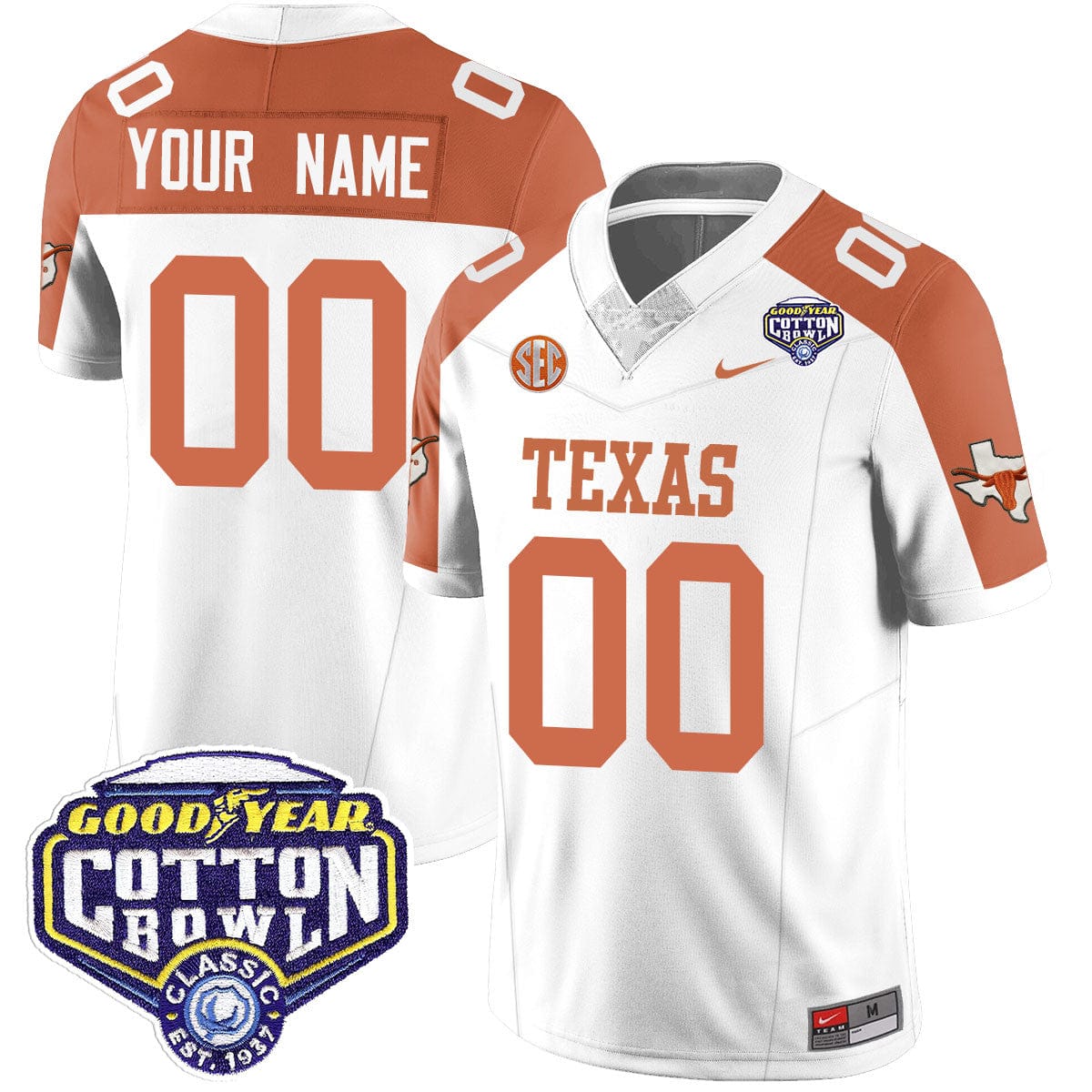 Custom Texas Longhorns 2024 Cotton Bowl Classic Jersey - All Stitched - Image 6