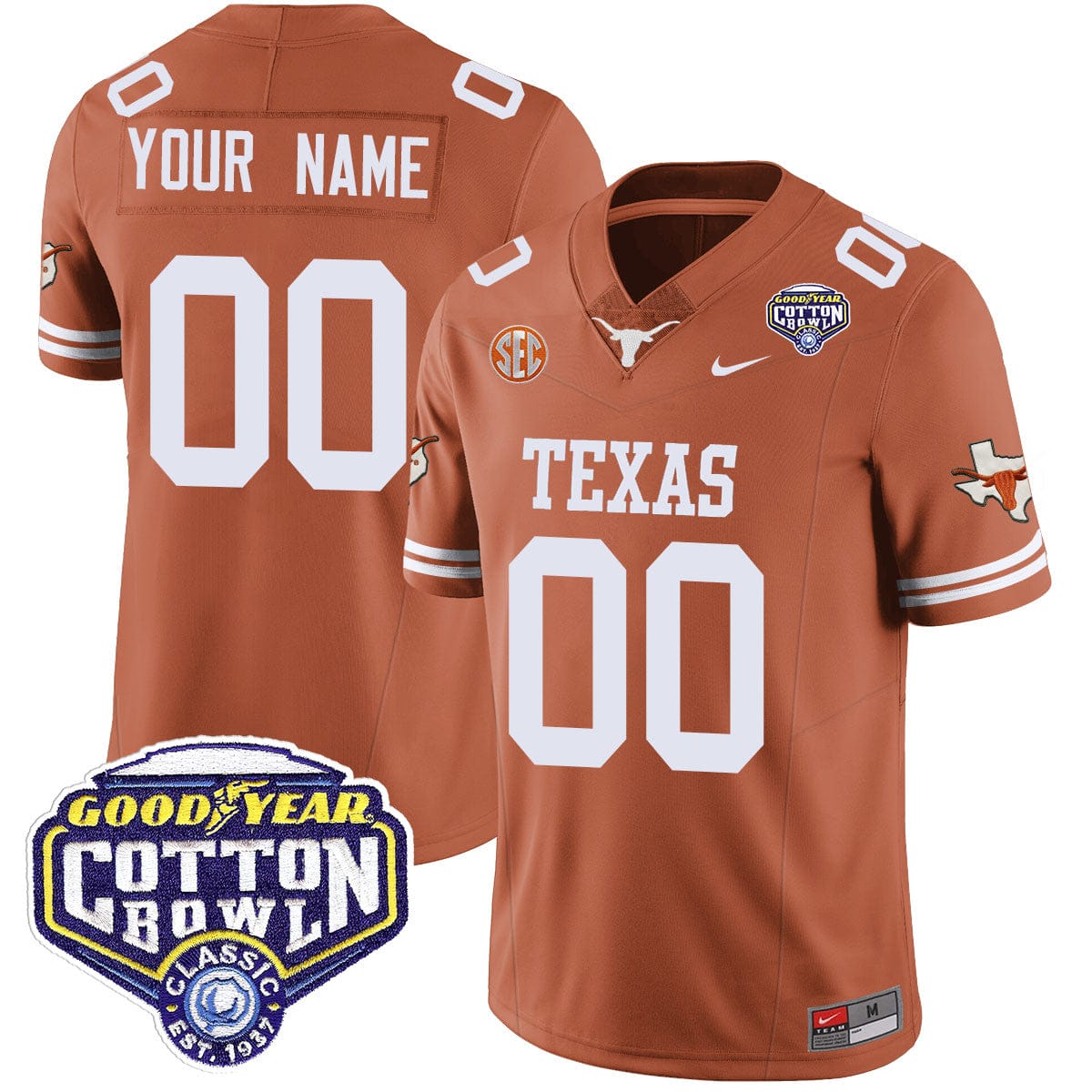 Custom Texas Longhorns 2024 Cotton Bowl Classic Jersey - All Stitched - Image 4