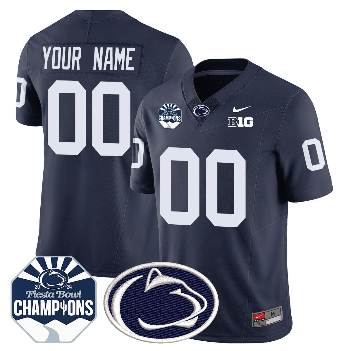 Custom Gender/Name Penn State Nittany Lions 2024 Fiesta Bowl Champions Jersey - All Stitched - Image 3