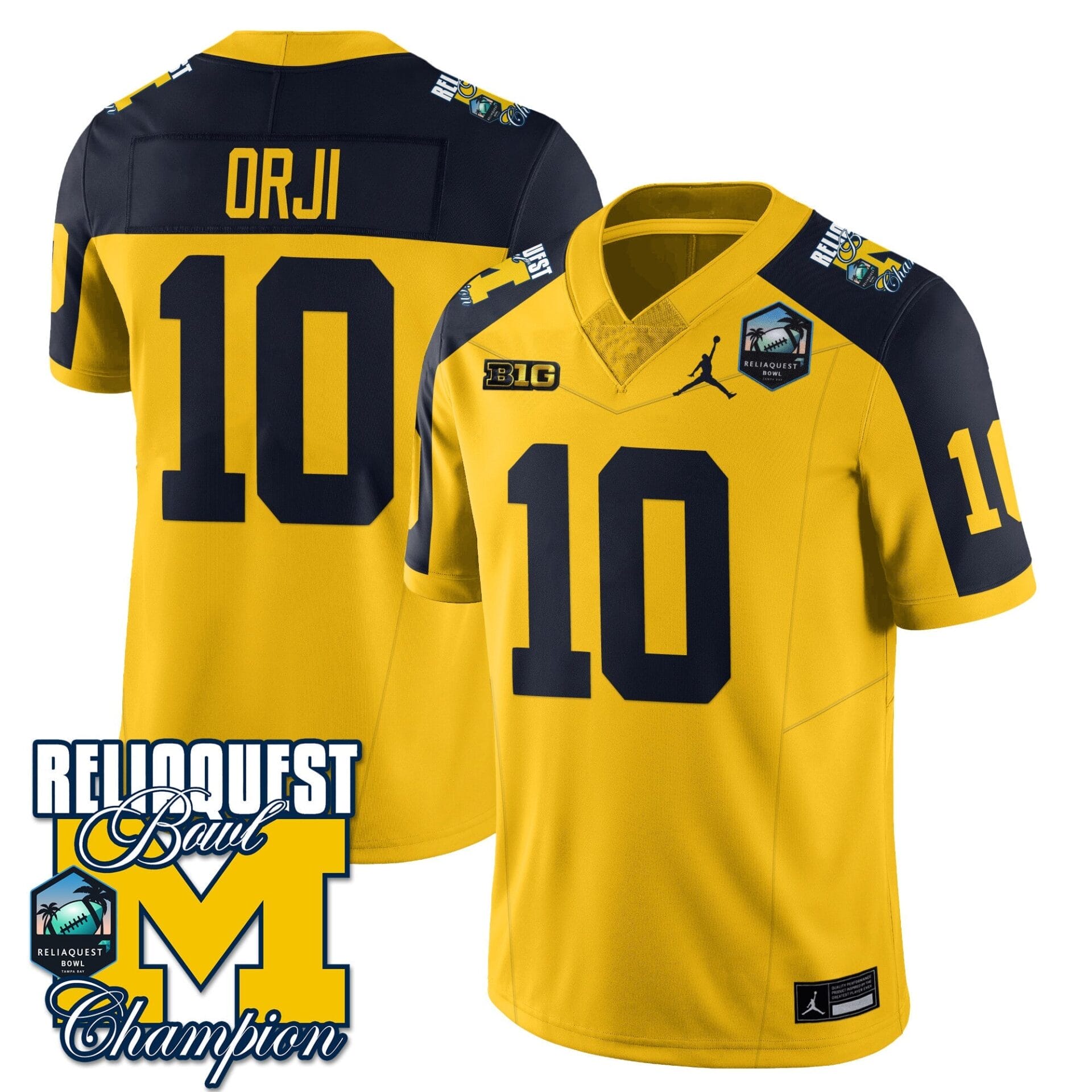 Michigan Wolverines 2024 ReliaQuest Bowl Champions Jersey - All Stitched - Image 4