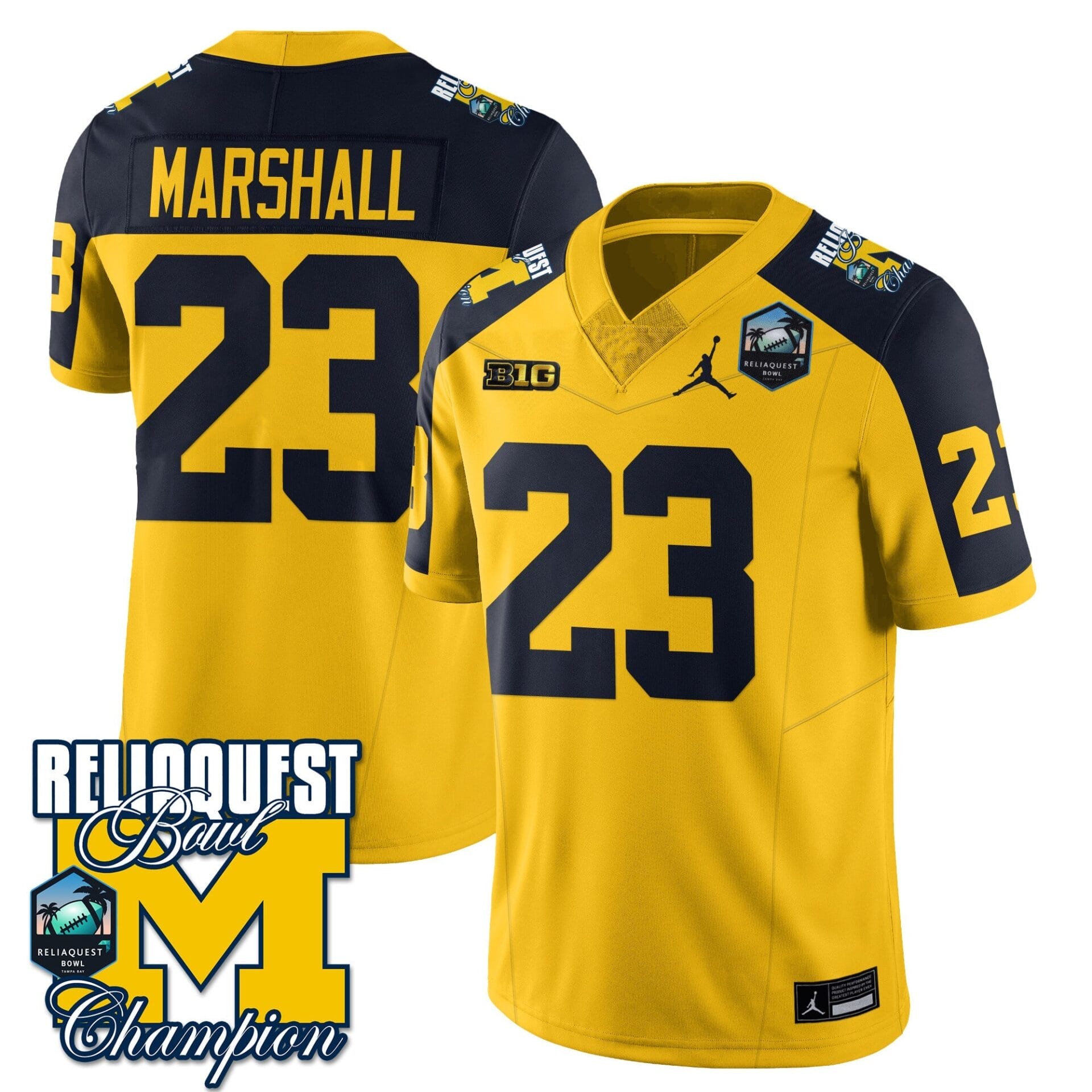 Michigan Wolverines 2024 ReliaQuest Bowl Champions Jersey - All Stitched - Image 29