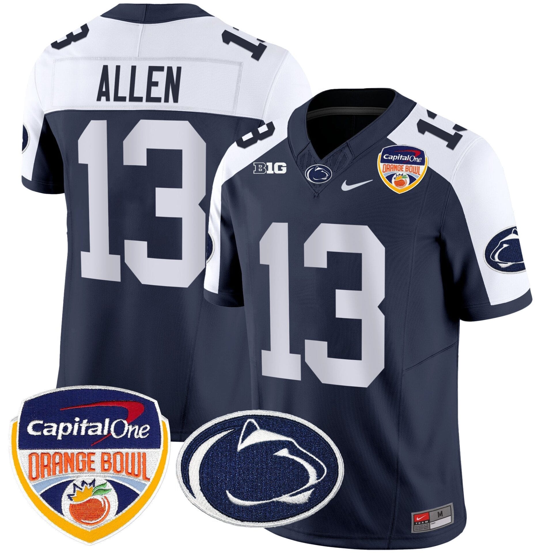 Penn State Nittany Lions Orange Bowl Patch Vapor Limited Jersey - All Stitched - Image 7