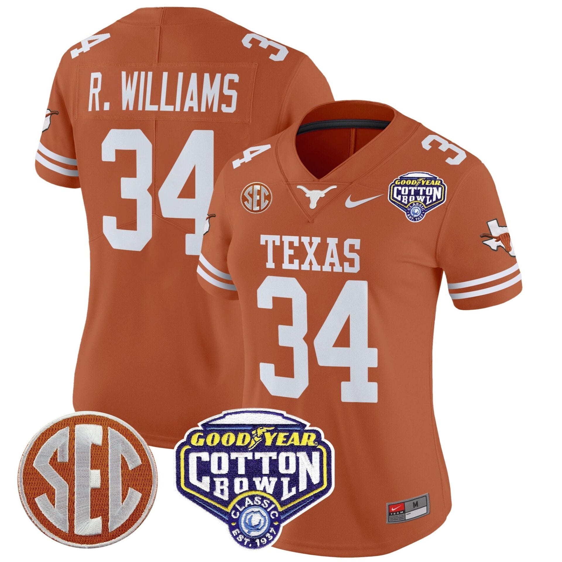 Texas Longhorns Cotton Bowl Patch Vapor Limited Jersey - All Stitched - Image 30