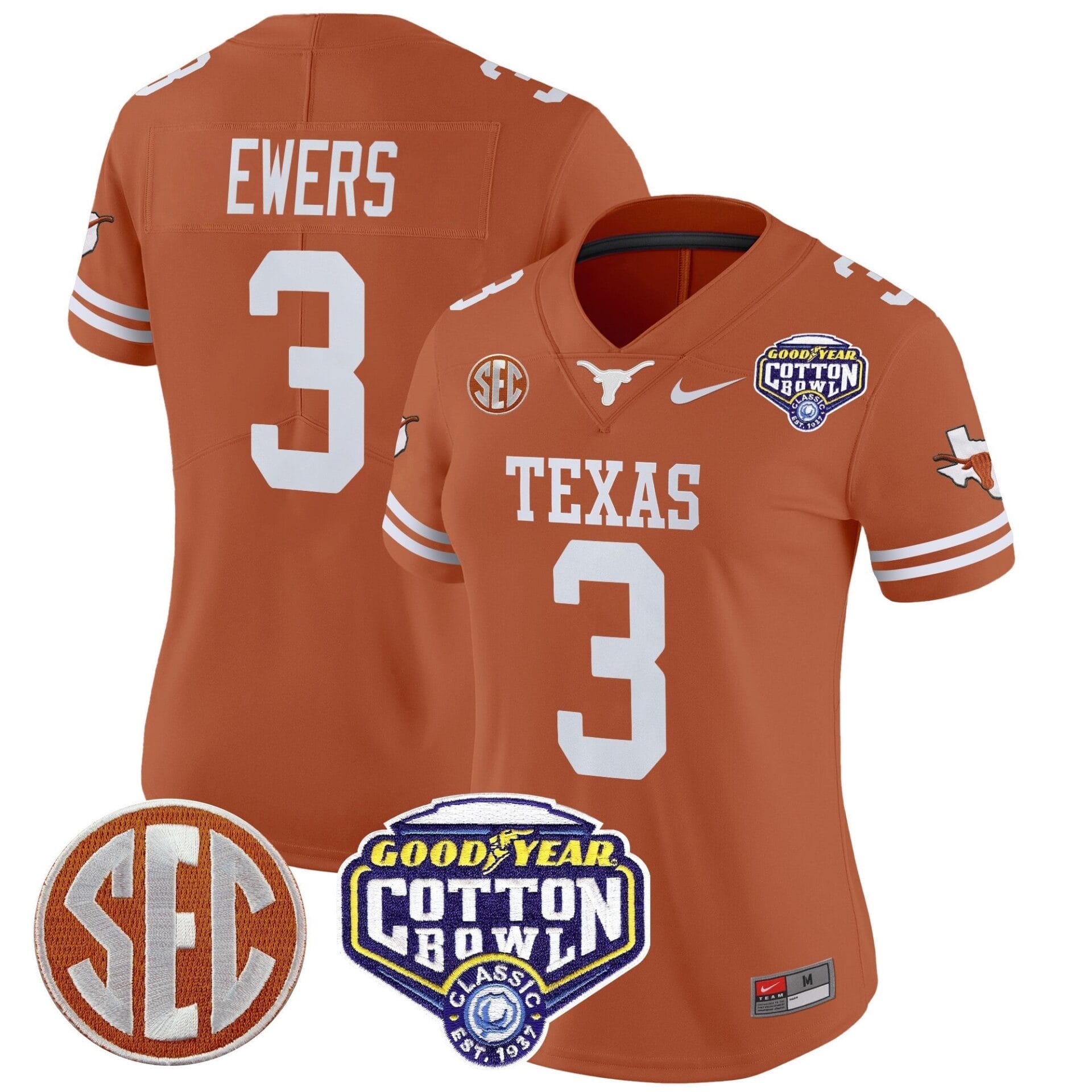 Texas Longhorns Cotton Bowl Patch Vapor Limited Jersey - All Stitched - Image 29