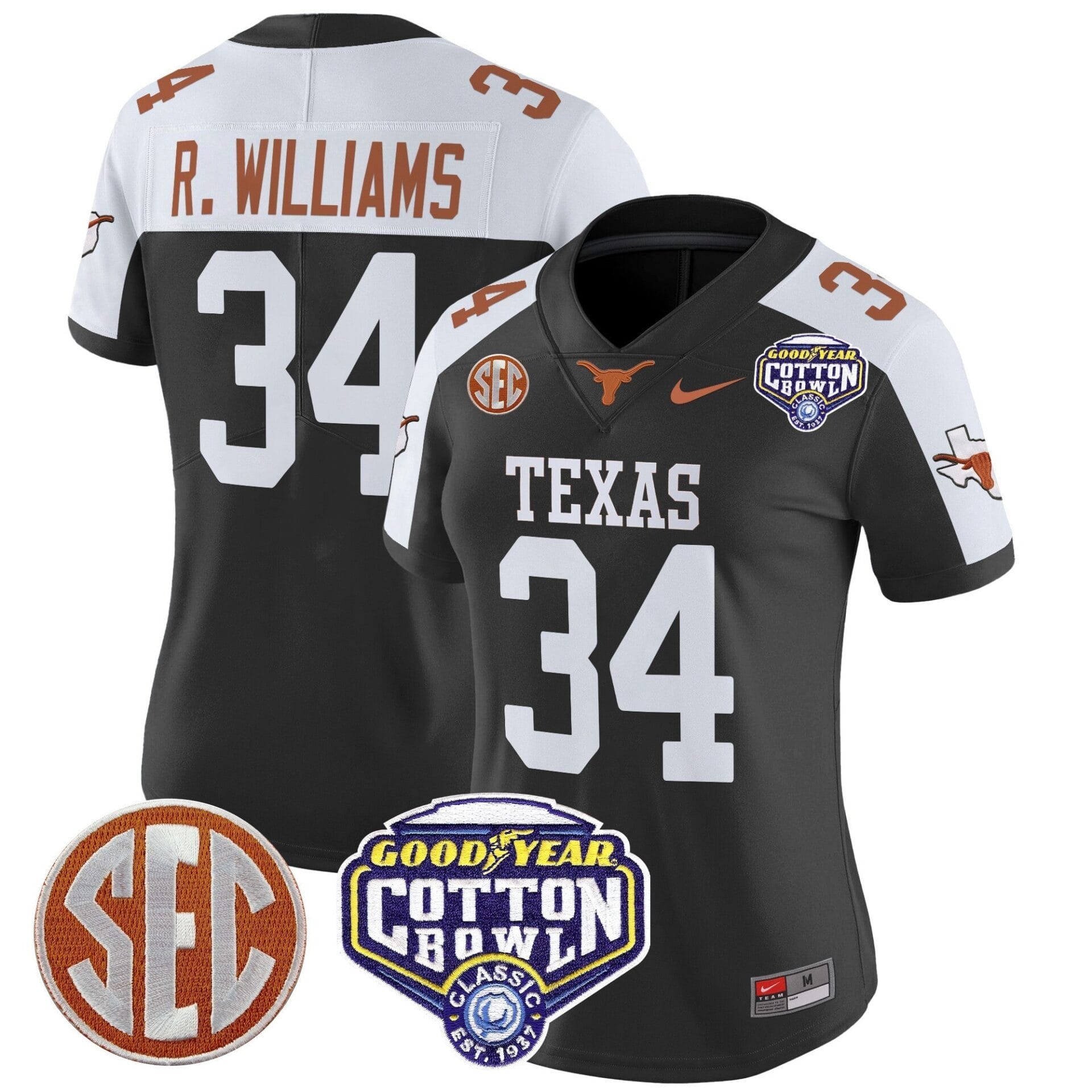 Texas Longhorns Cotton Bowl Patch Vapor Limited Jersey - All Stitched - Image 3