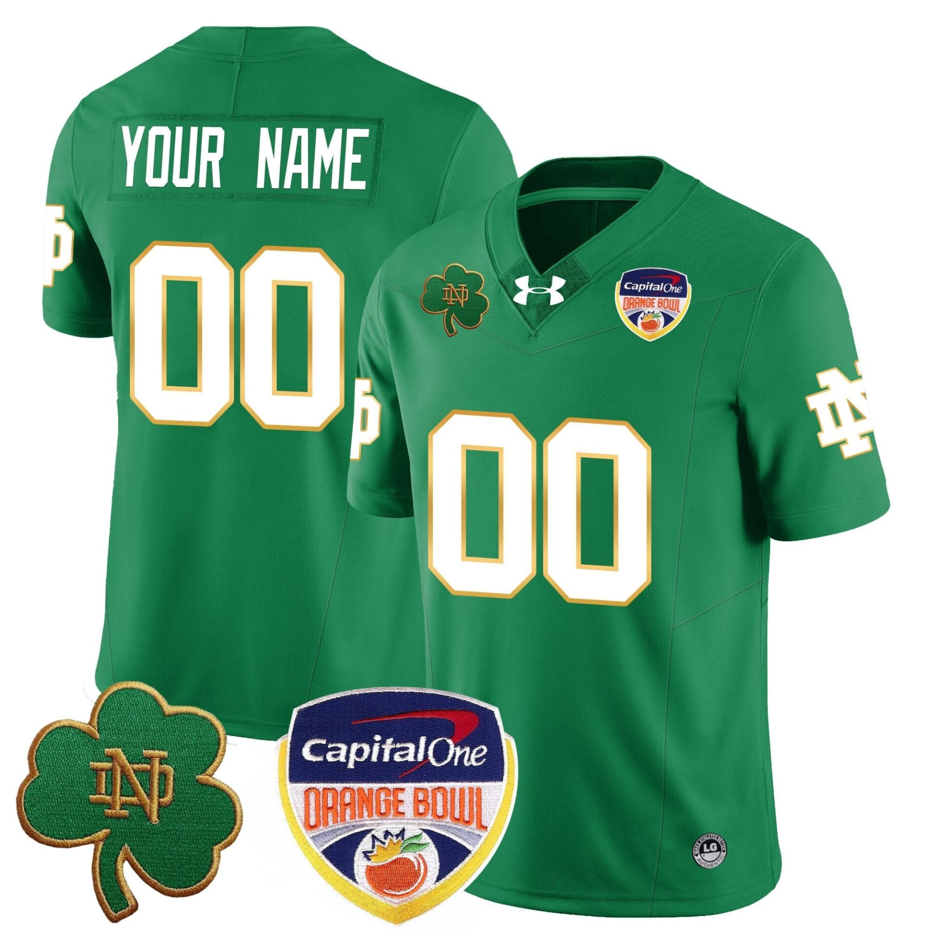 Custom Notre Dame Fighting Irish 2024 Orange Bowl Jersey - All Stitched - Image 4