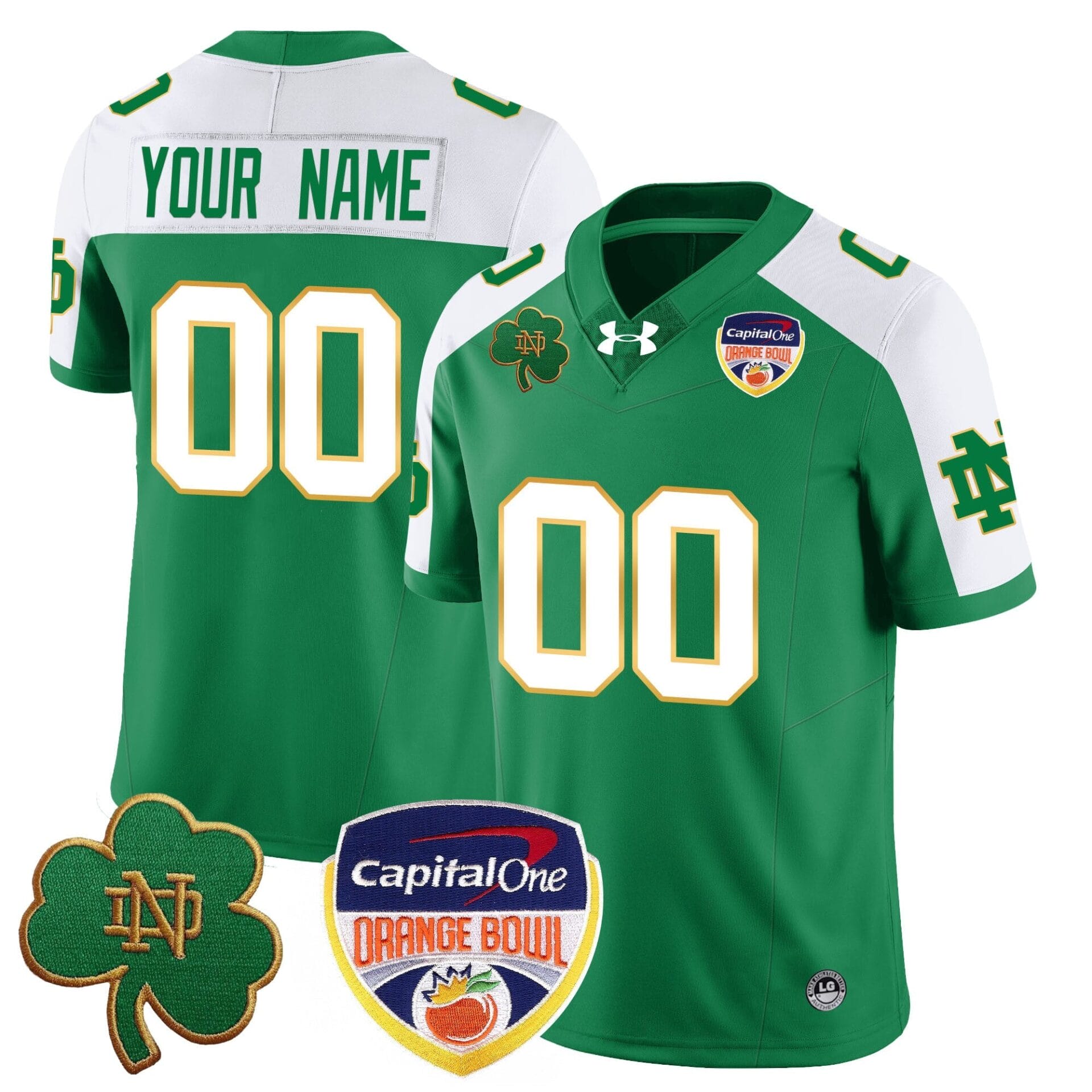 Custom Notre Dame Fighting Irish 2024 Orange Bowl Jersey - All Stitched