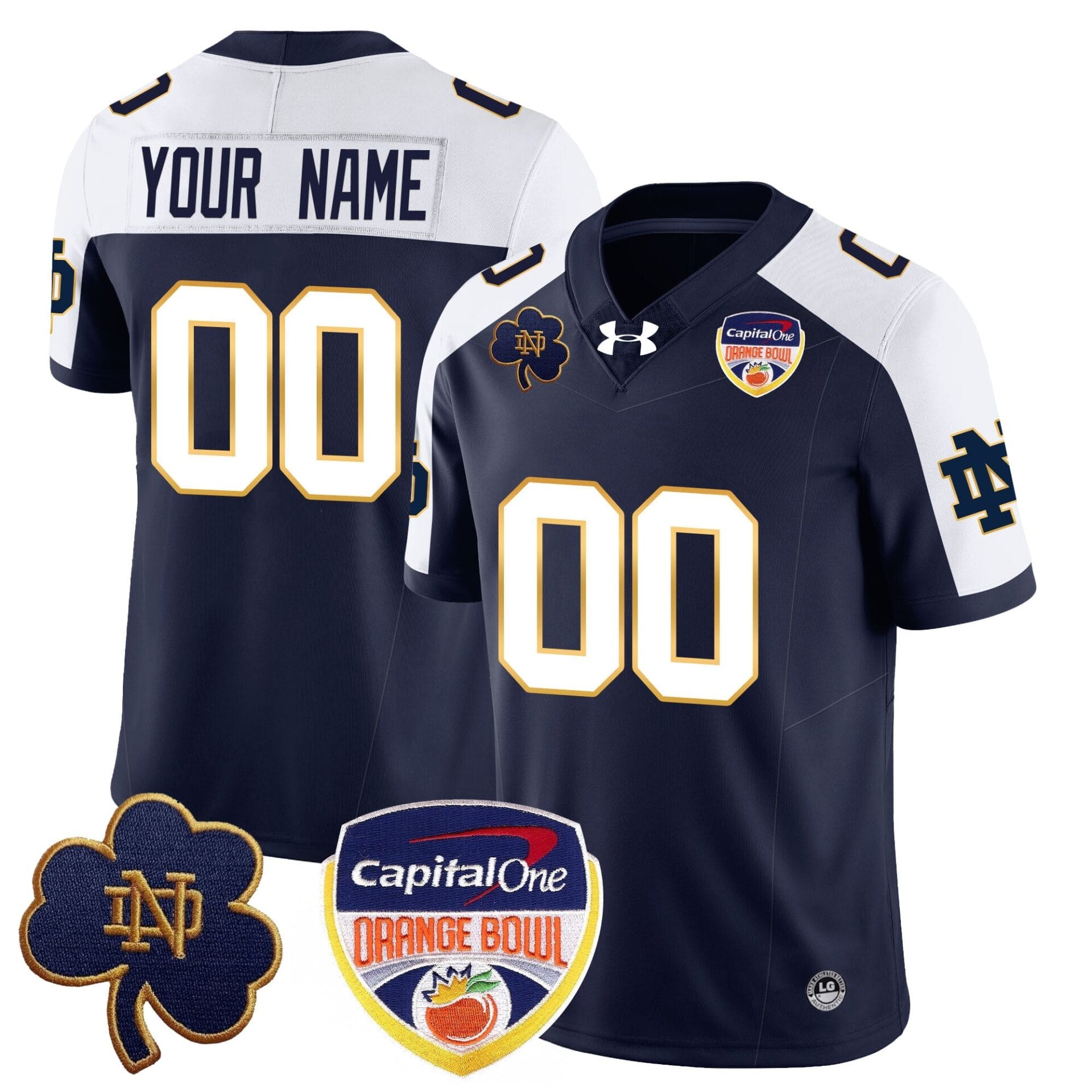 Custom Notre Dame Fighting Irish 2024 Orange Bowl Jersey - All Stitched - Image 5