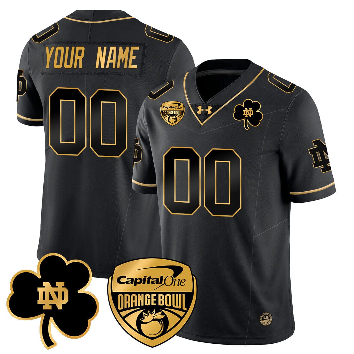 Custom Notre Dame Fighting Irish 2025 Orange Bowl Jersey - All Stitched - Image 3