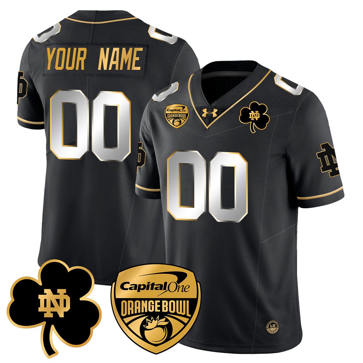 Custom Notre Dame Fighting Irish 2025 Orange Bowl Jersey - All Stitched - Image 4