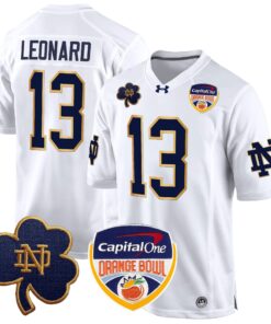 Alternative view of Notre Dame Fighting Irish 2024 Orange Bowl Patch Game Jersey - All Stitched