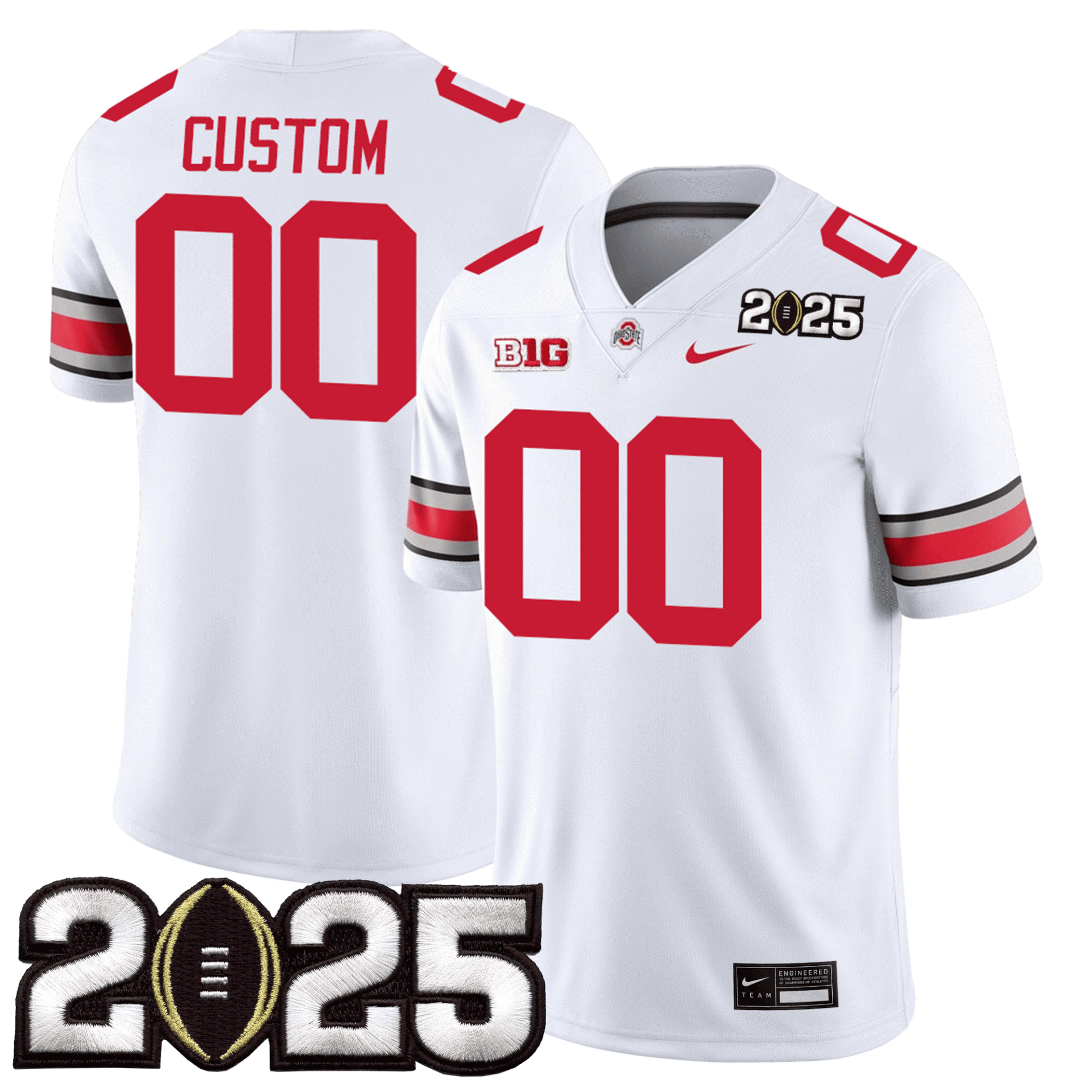 Custom Ohio State Buckeyes Jersey - CFP Final Patch - All Stitched - Image 2