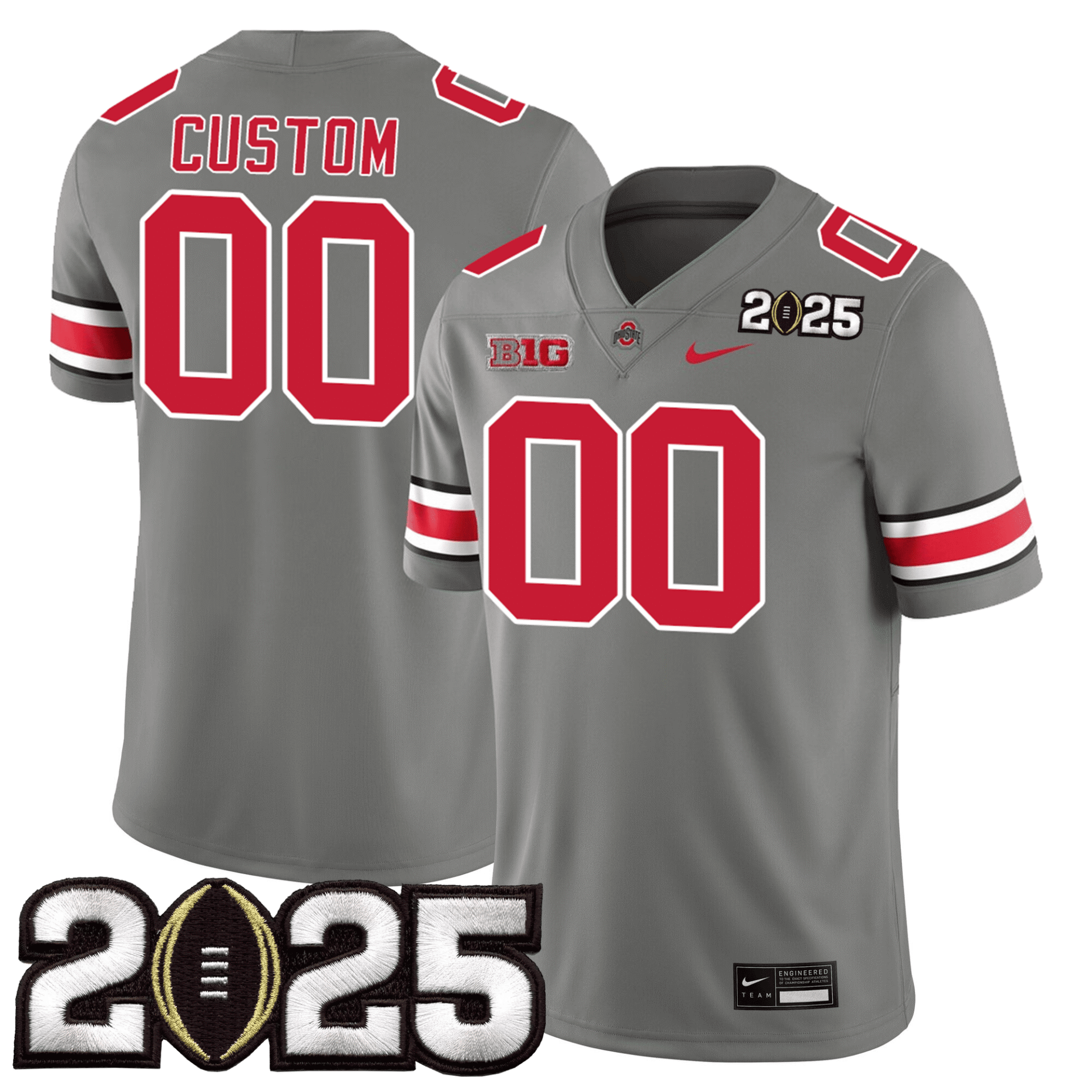 Custom Ohio State Buckeyes Jersey - CFP Final Patch - All Stitched - Image 3