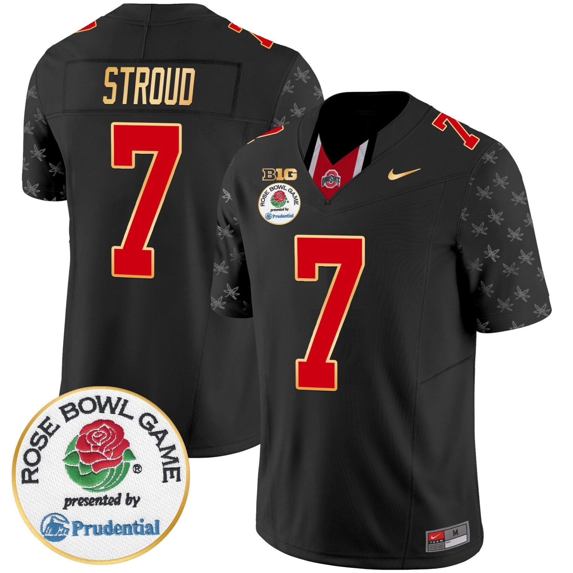 Ohio State Buckeyes Rose Bowl Gold Trim Vapor Limited Jersey - All Stitched - Image 56
