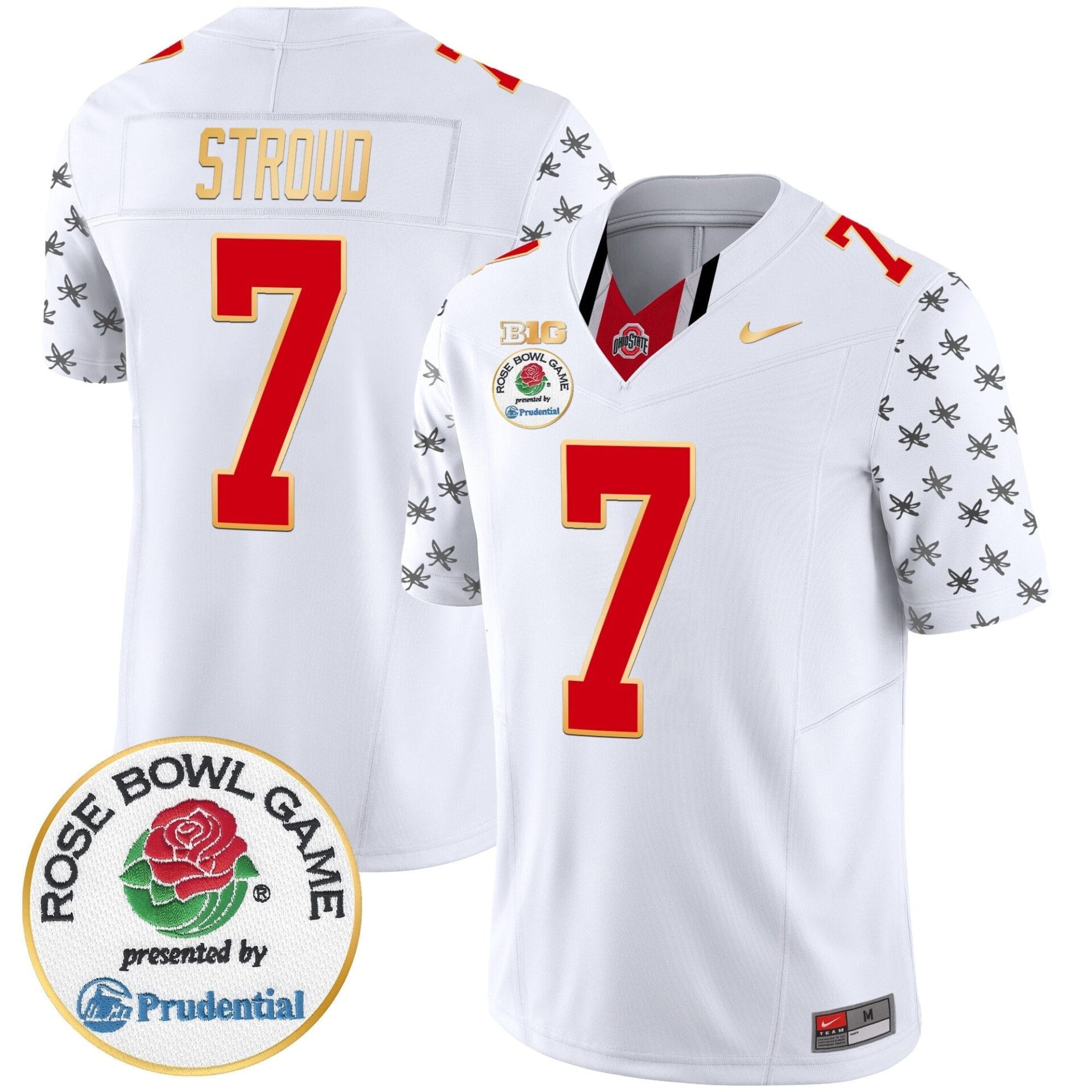 Ohio State Buckeyes Rose Bowl Gold Trim Vapor Limited Jersey - All Stitched - Image 6