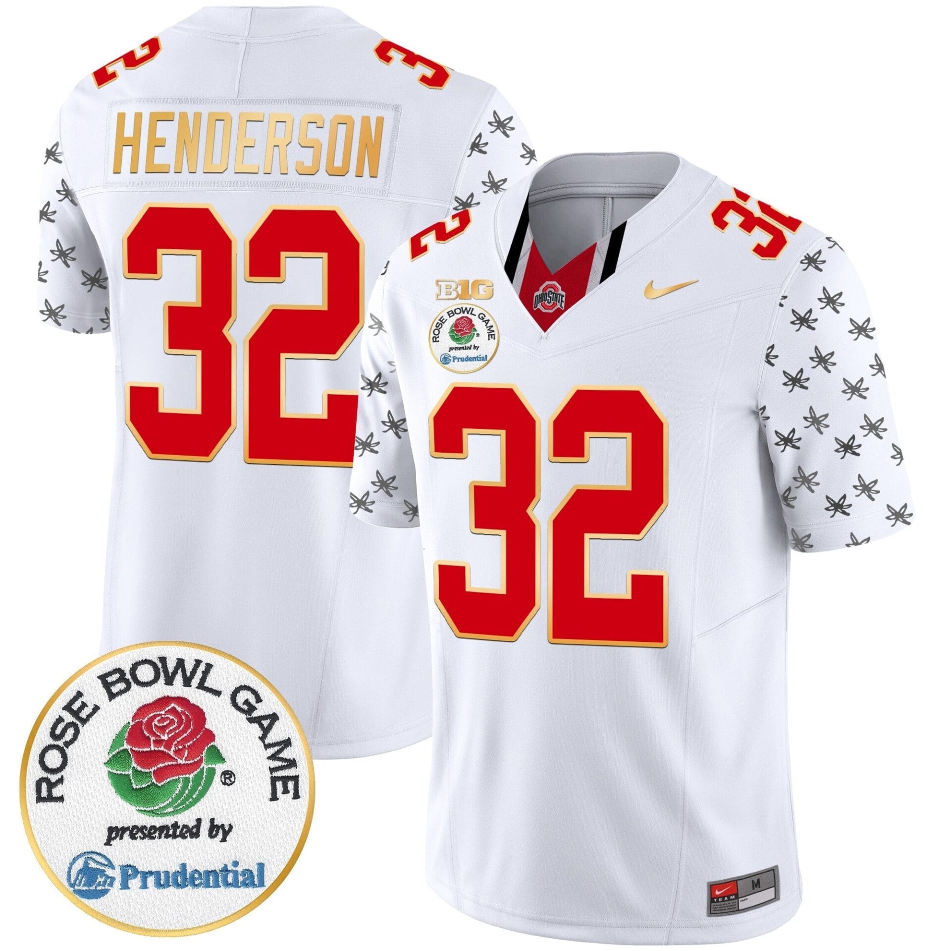 Ohio State Buckeyes Rose Bowl Gold Trim Vapor Limited Jersey - All Stitched - Image 7