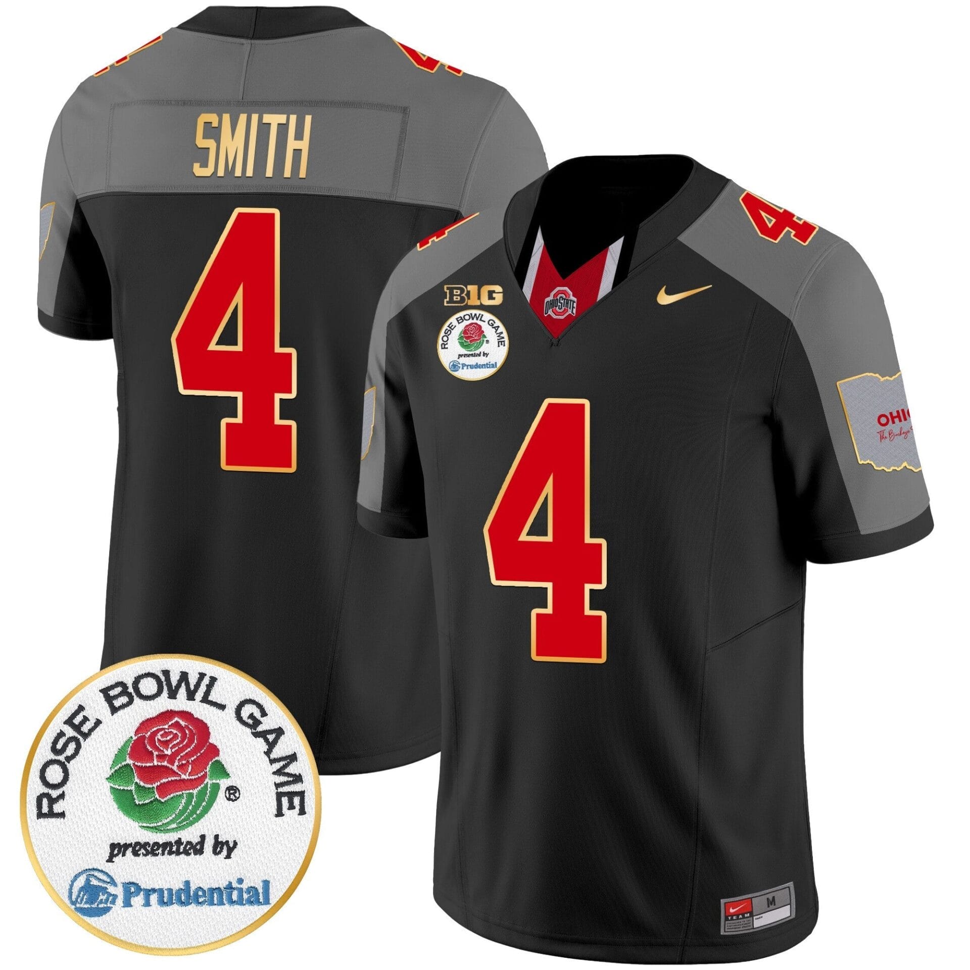 Ohio State Buckeyes Rose Bowl Gold Trim Vapor Limited Jersey - All Stitched - Image 41