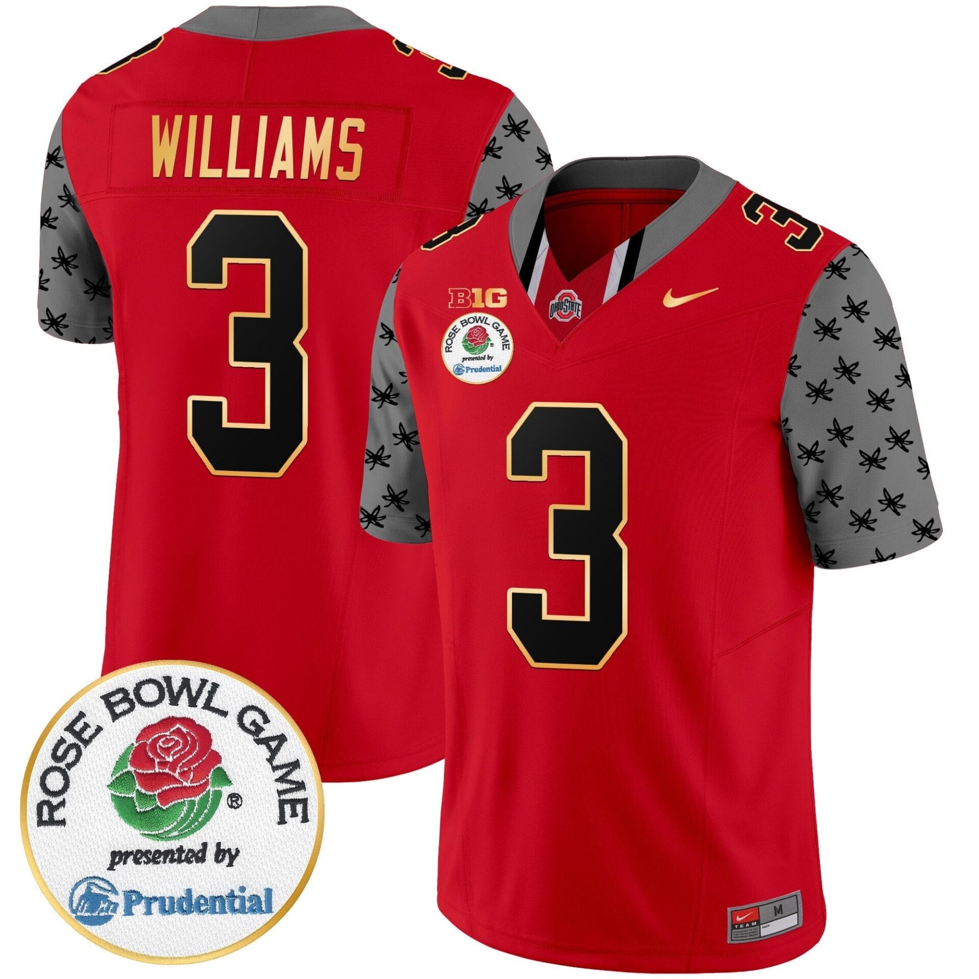 Ohio State Buckeyes Rose Bowl Gold Trim Vapor Limited Jersey - All Stitched - Image 39