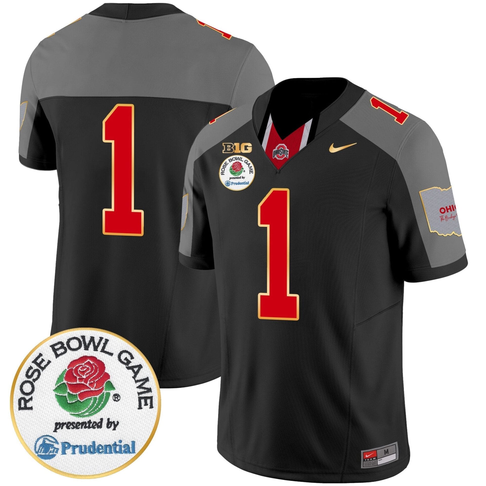 Ohio State Buckeyes Rose Bowl Gold Trim Vapor Limited Jersey - All Stitched - Image 50