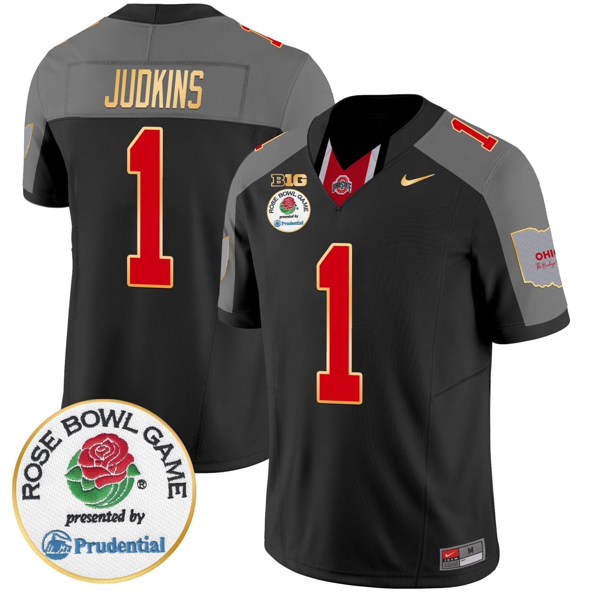 Ohio State Buckeyes Rose Bowl Gold Trim Vapor Limited Jersey - All Stitched - Image 43