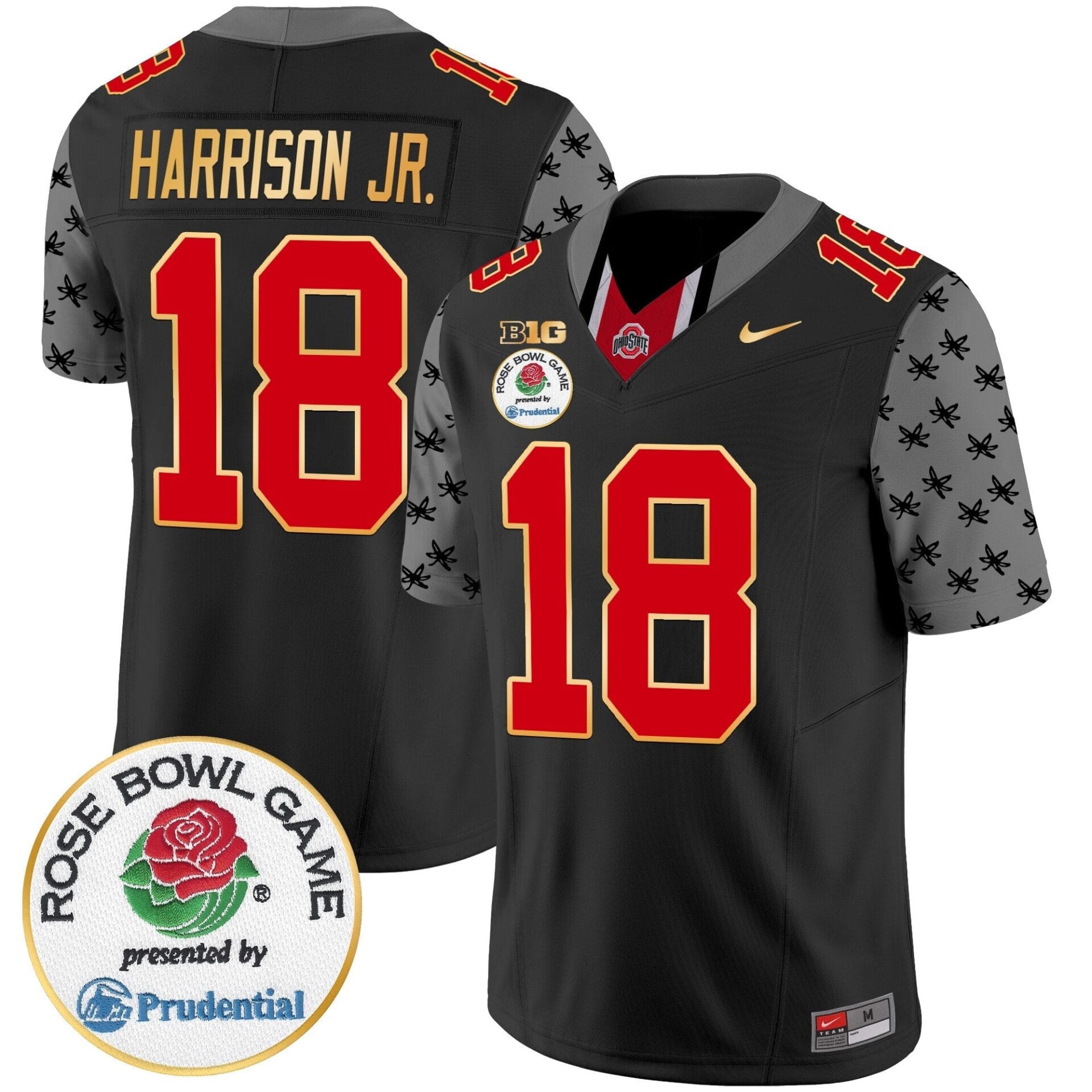 Ohio State Buckeyes Rose Bowl Gold Trim Vapor Limited Jersey - All Stitched - Image 15