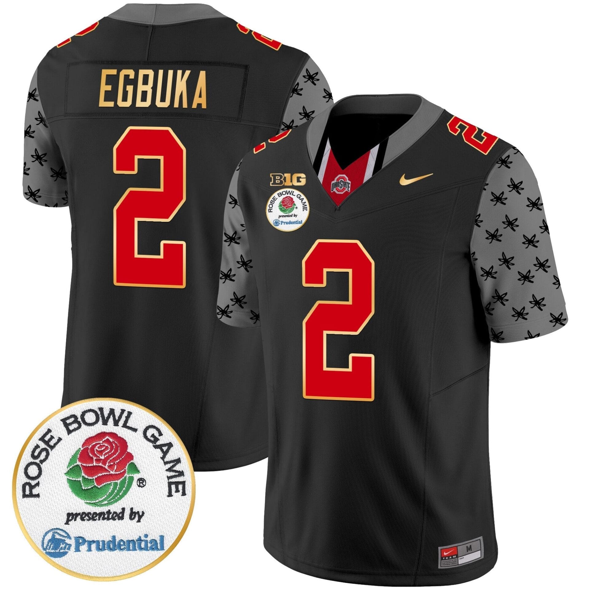 Ohio State Buckeyes Rose Bowl Gold Trim Vapor Limited Jersey - All Stitched - Image 18