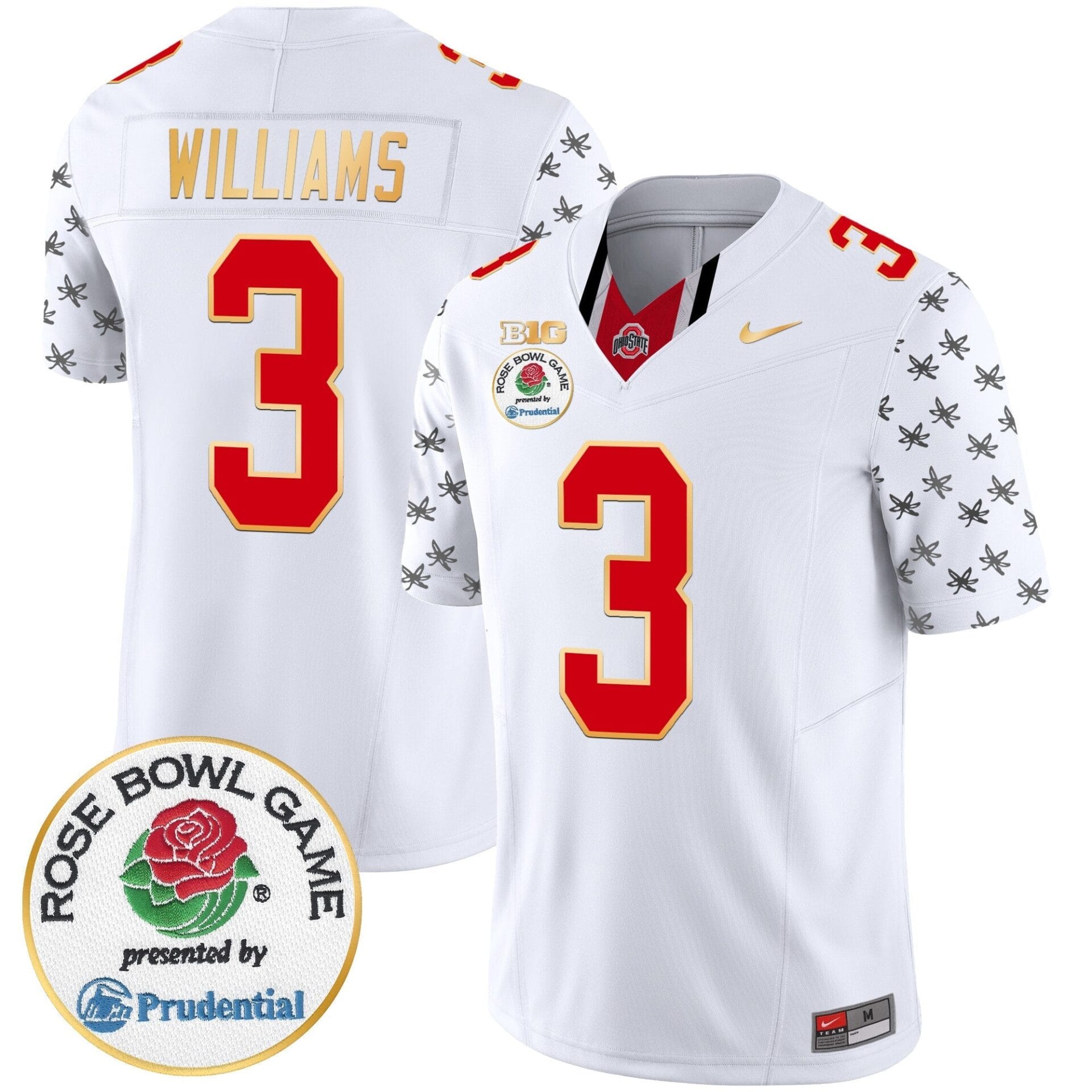 Ohio State Buckeyes Rose Bowl Gold Trim Vapor Limited Jersey - All Stitched - Image 9