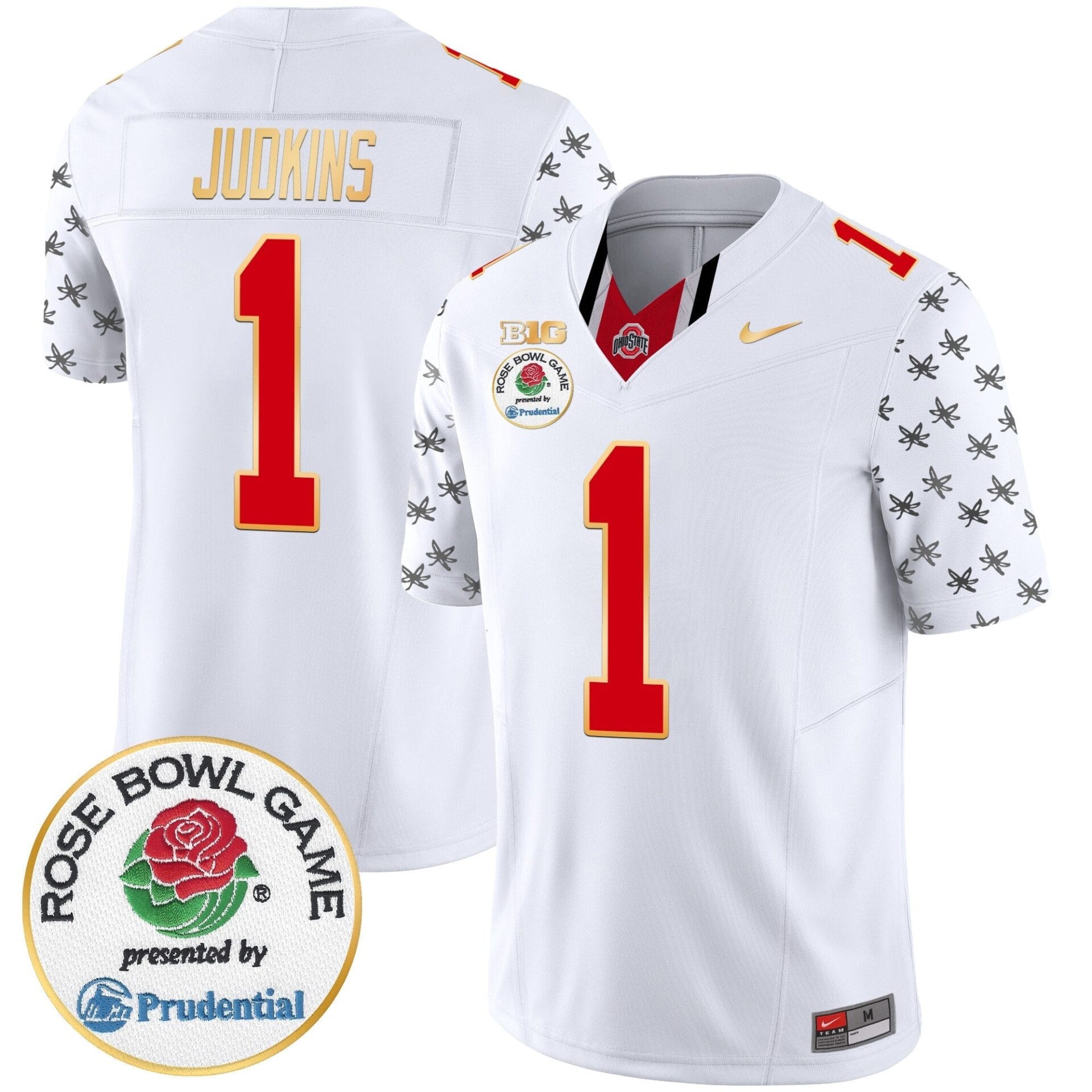 Ohio State Buckeyes Rose Bowl Gold Trim Vapor Limited Jersey - All Stitched - Image 3