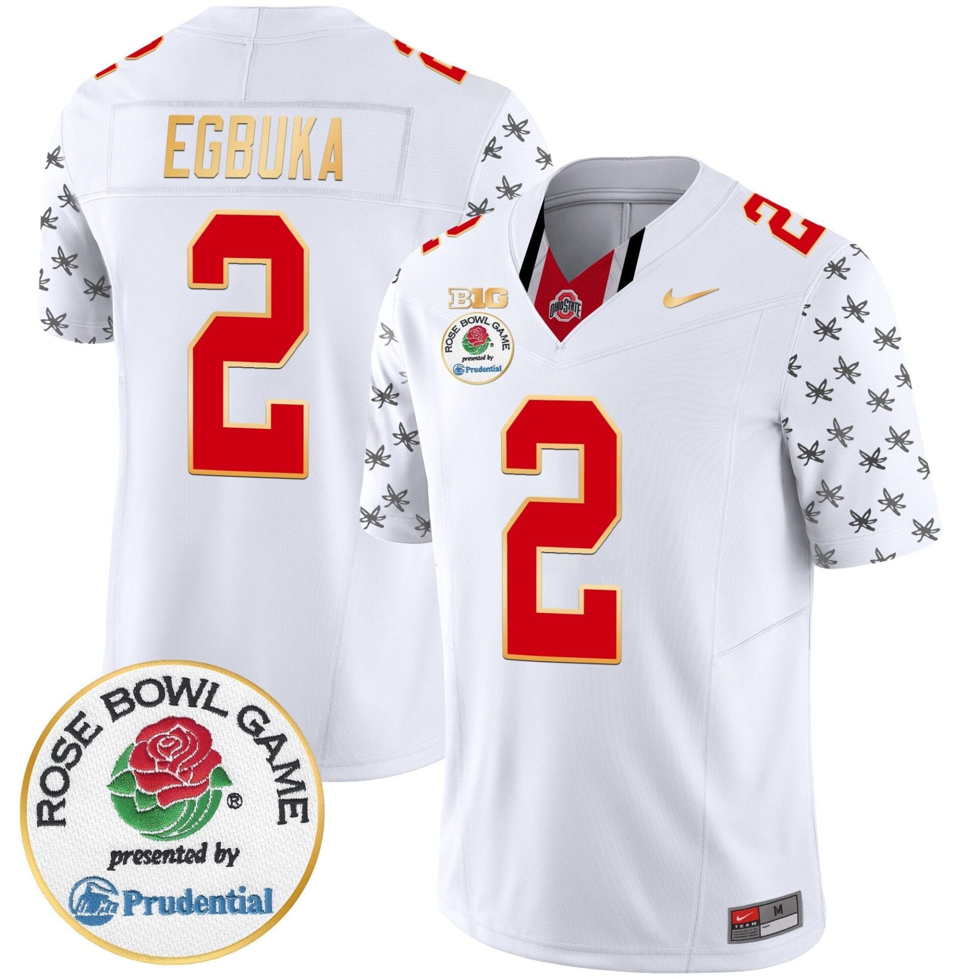 Ohio State Buckeyes Rose Bowl Gold Trim Vapor Limited Jersey - All Stitched - Image 8