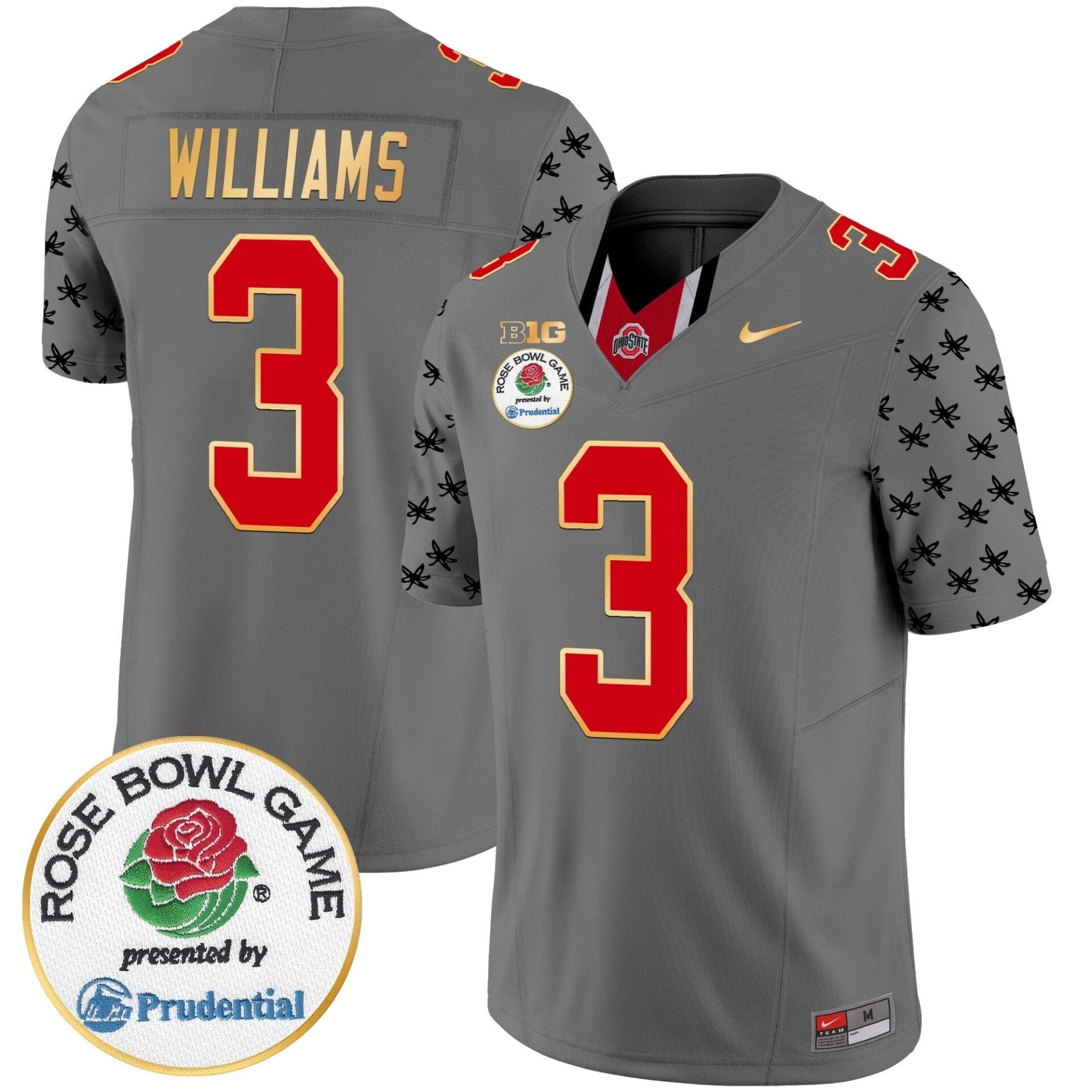 Ohio State Buckeyes Rose Bowl Gold Trim Vapor Limited Jersey - All Stitched - Image 29