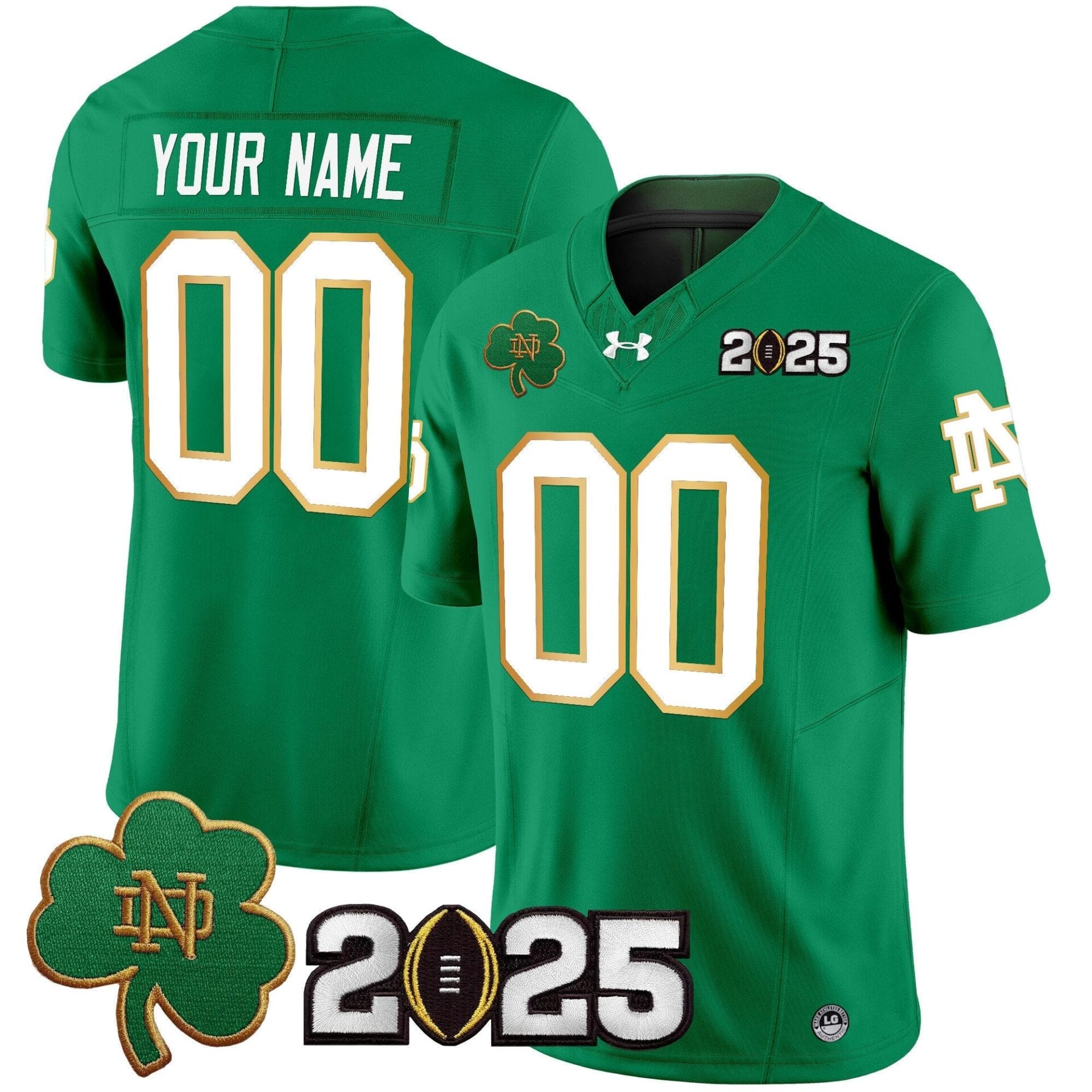 Notre Dame Fighting Irish 2025 CFP Final Patch Vapor Limited Custom Jersey - All Stitched - Image 3