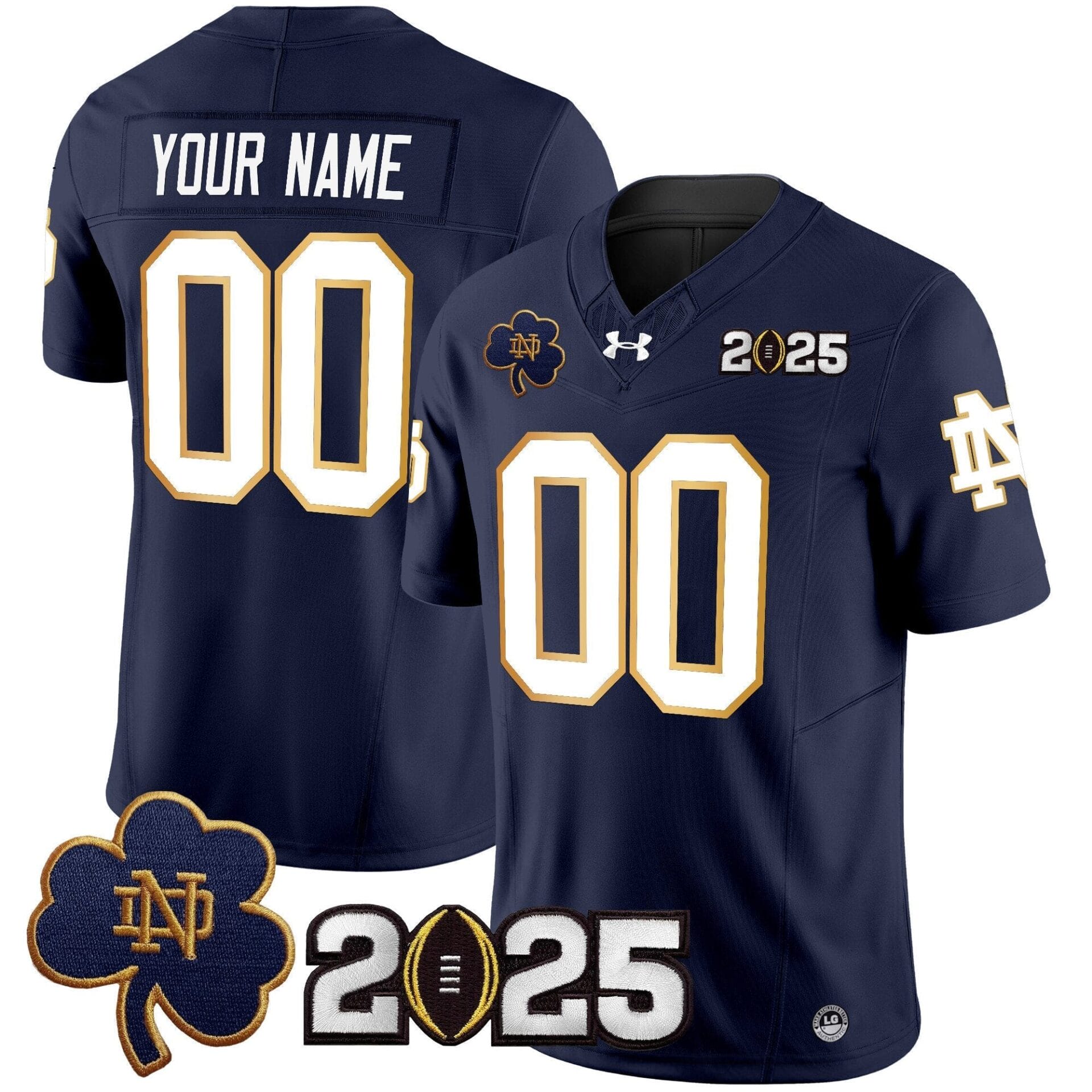 Notre Dame Fighting Irish 2025 CFP Final Patch Vapor Limited Custom Jersey - All Stitched - Image 2