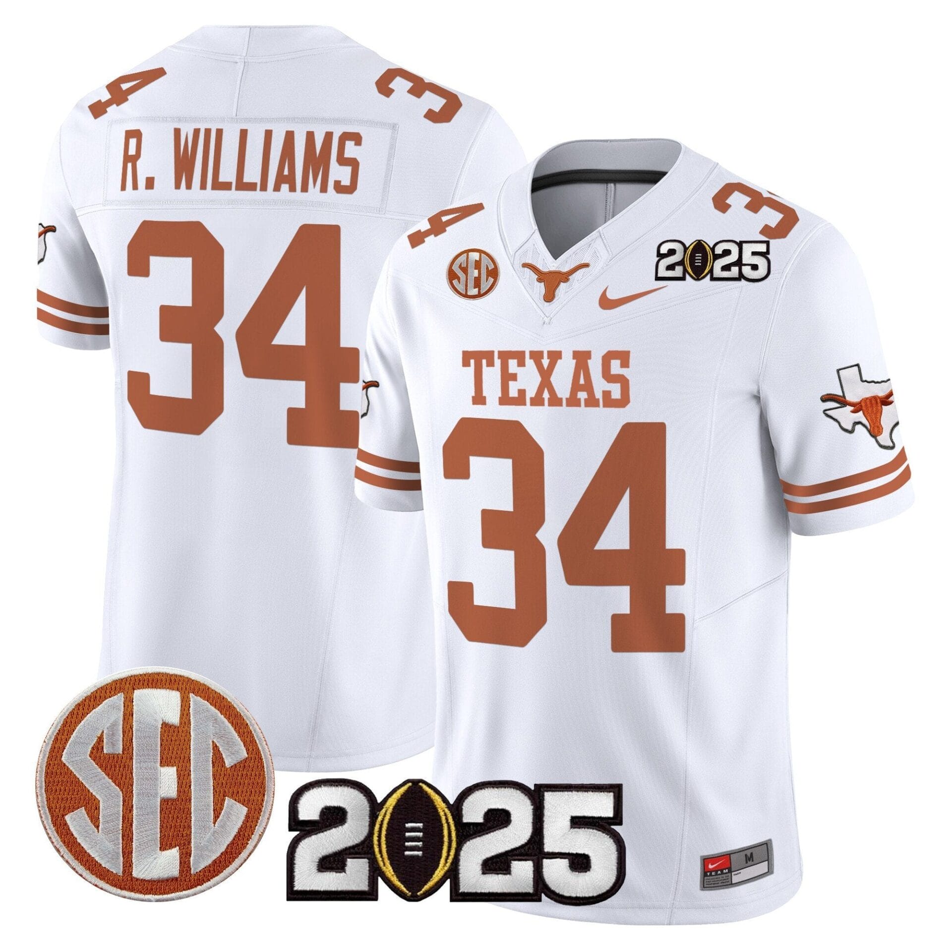 Texas Longhorns 2025 CFP Final Patch Vapor Limited Jersey - All Stitched - Image 39