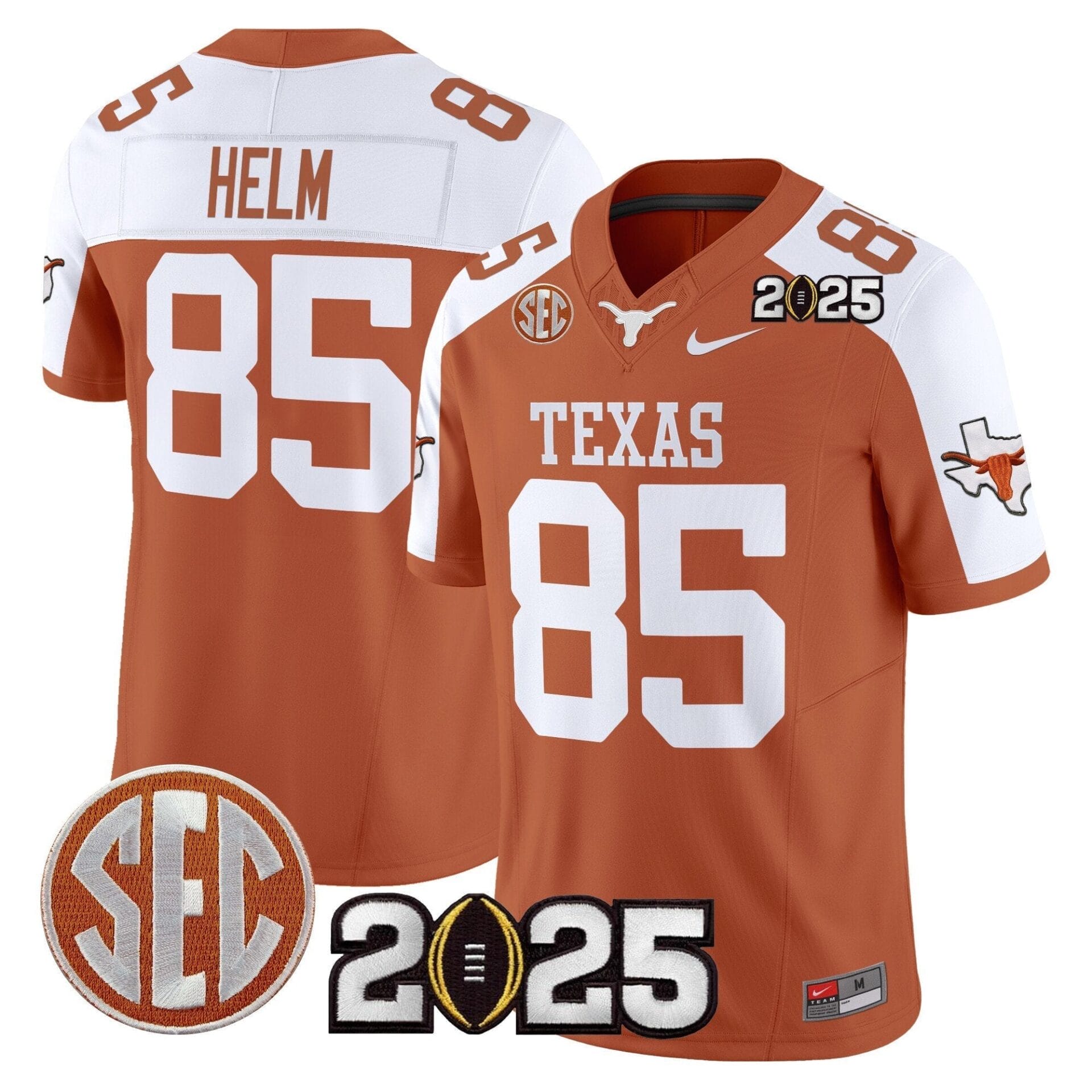Texas Longhorns 2025 CFP Final Patch Vapor Limited Jersey - All Stitched - Image 14