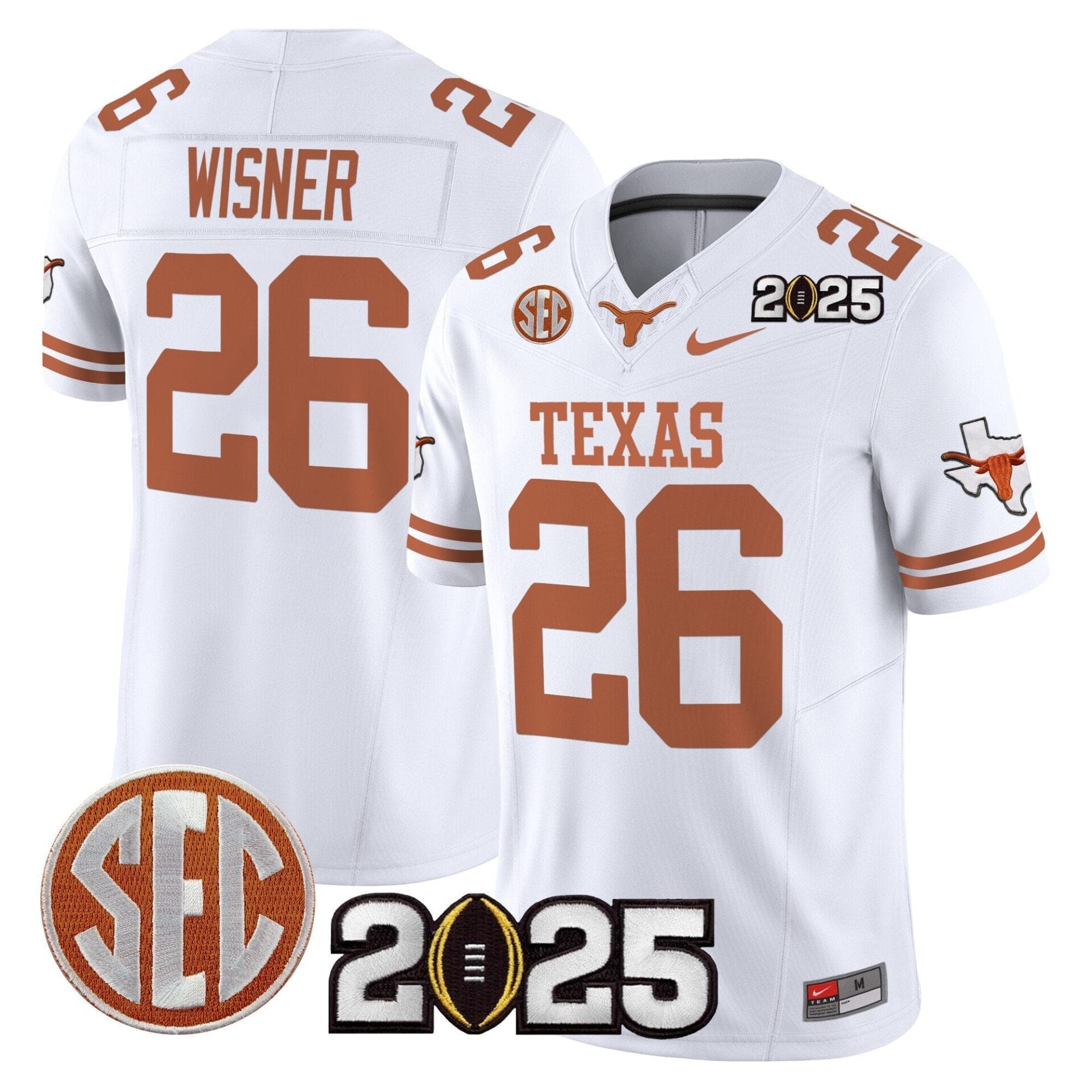 Texas Longhorns 2025 CFP Final Patch Vapor Limited Jersey - All Stitched - Image 43