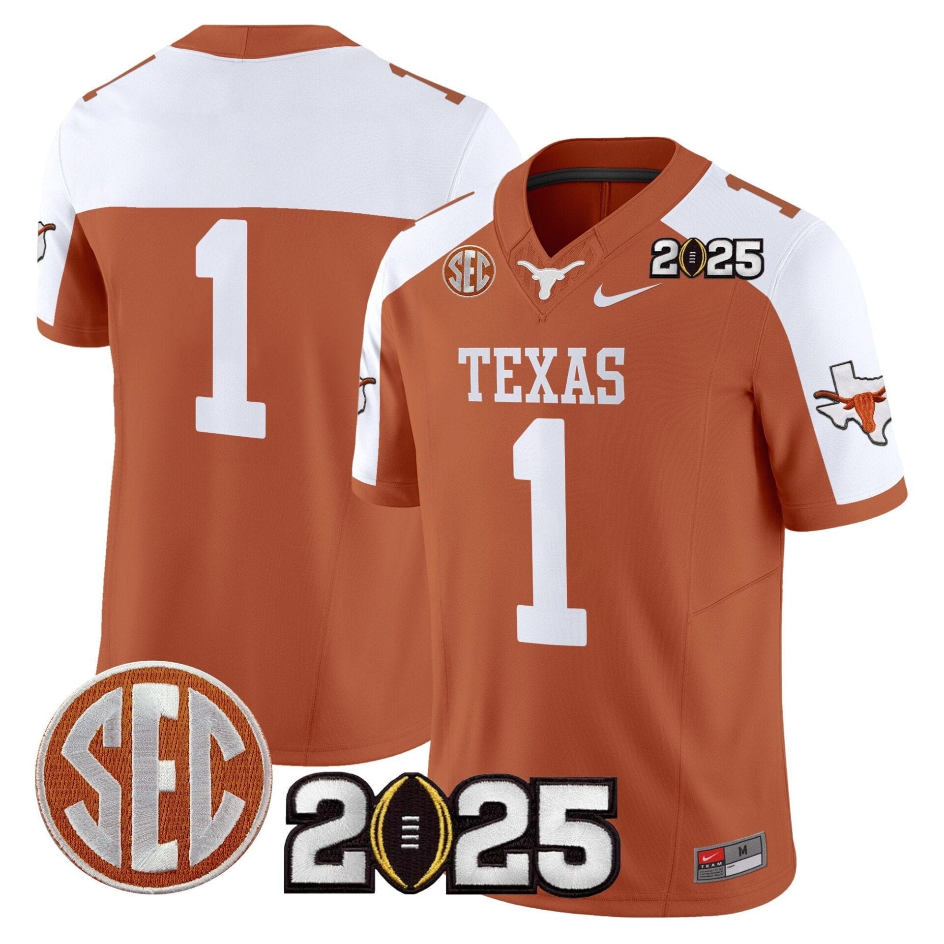Texas Longhorns 2025 CFP Final Patch Vapor Limited Jersey - All Stitched - Image 18