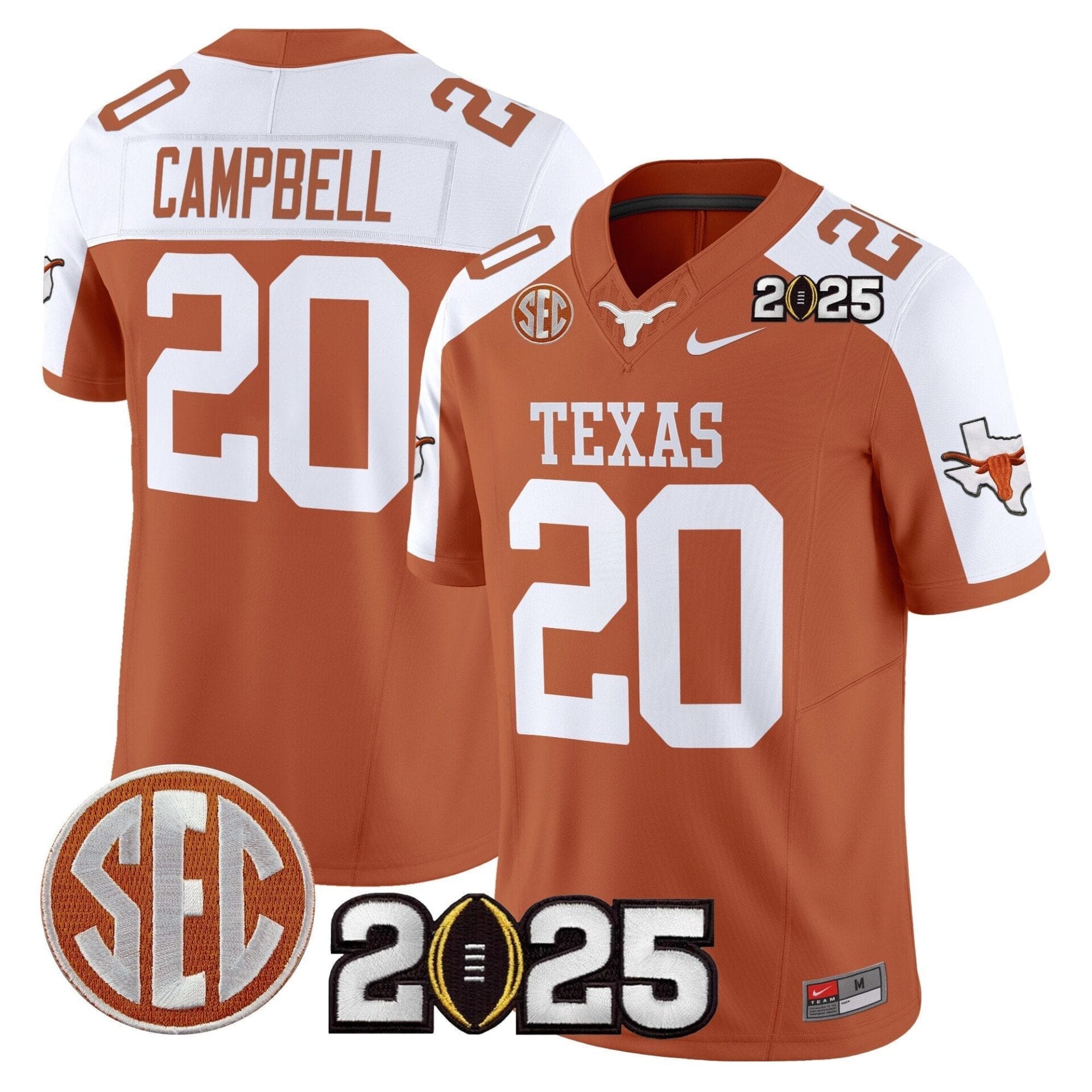 Texas Longhorns 2025 CFP Final Patch Vapor Limited Jersey - All Stitched - Image 15