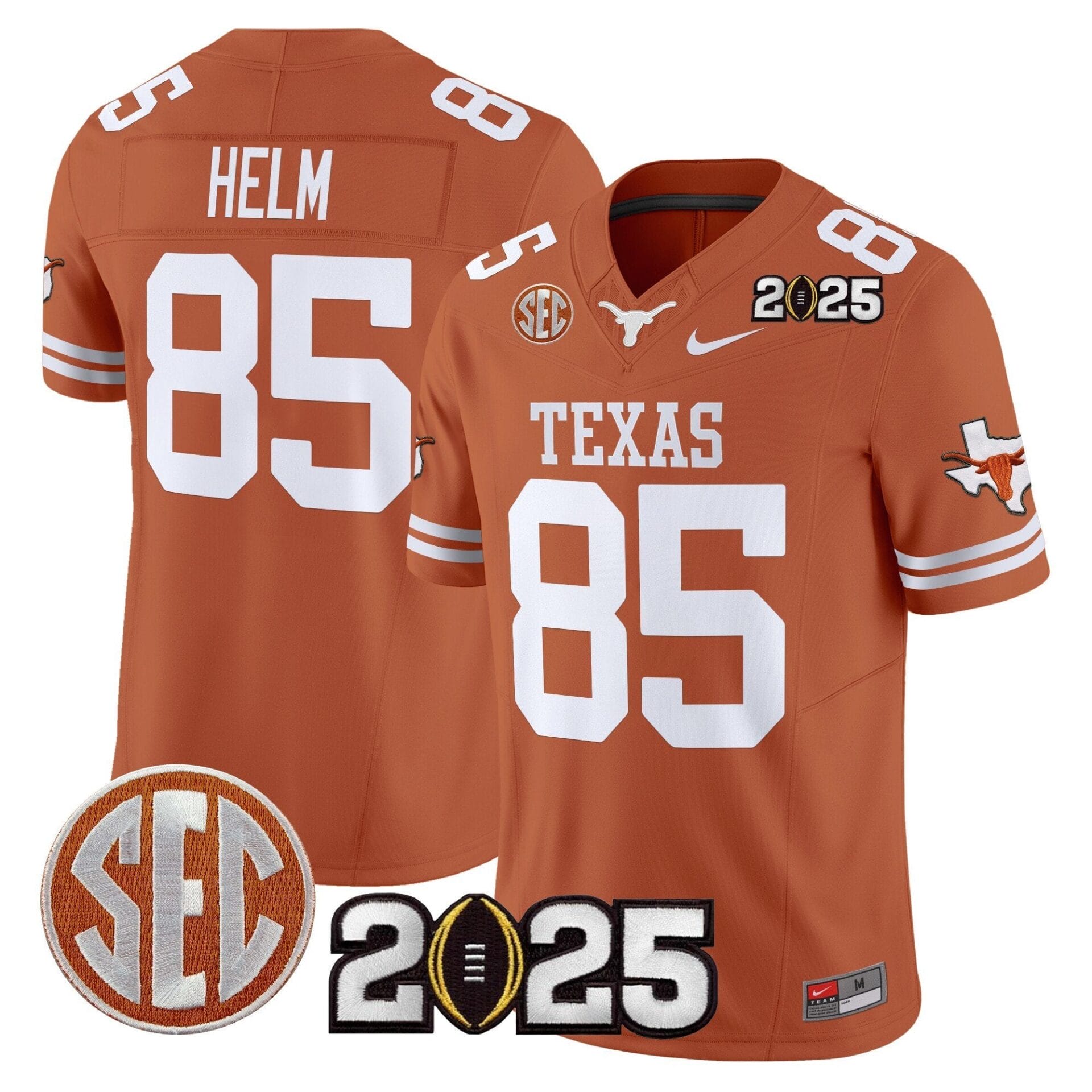Texas Longhorns 2025 CFP Final Patch Vapor Limited Jersey - All Stitched - Image 32