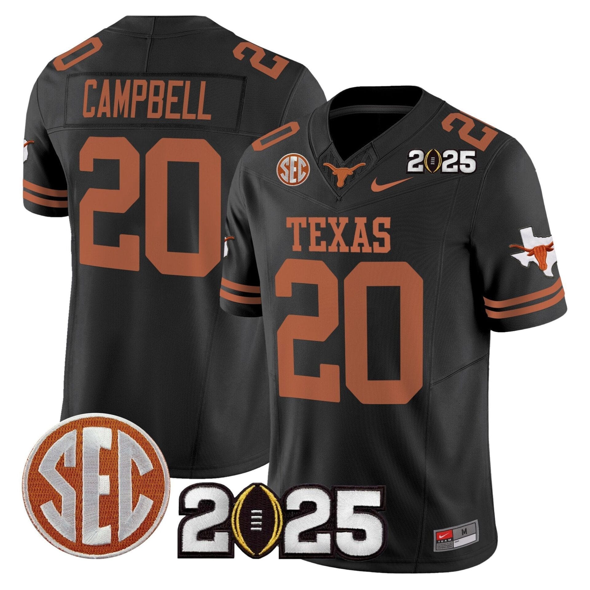 Texas Longhorns 2025 CFP Final Patch Vapor Limited Jersey - All Stitched - Image 24