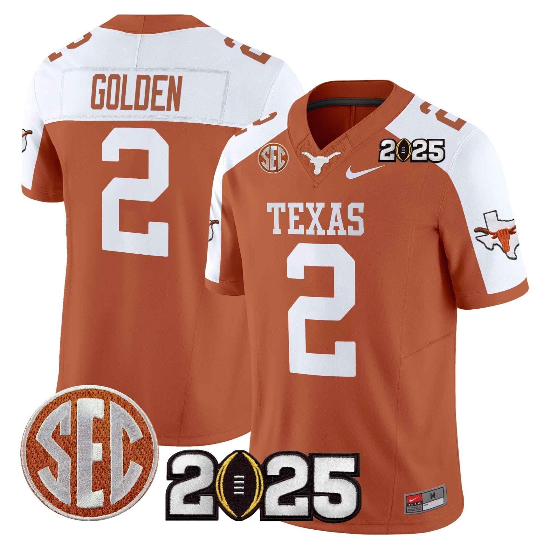 Texas Longhorns 2025 CFP Final Patch Vapor Limited Jersey - All Stitched - Image 17