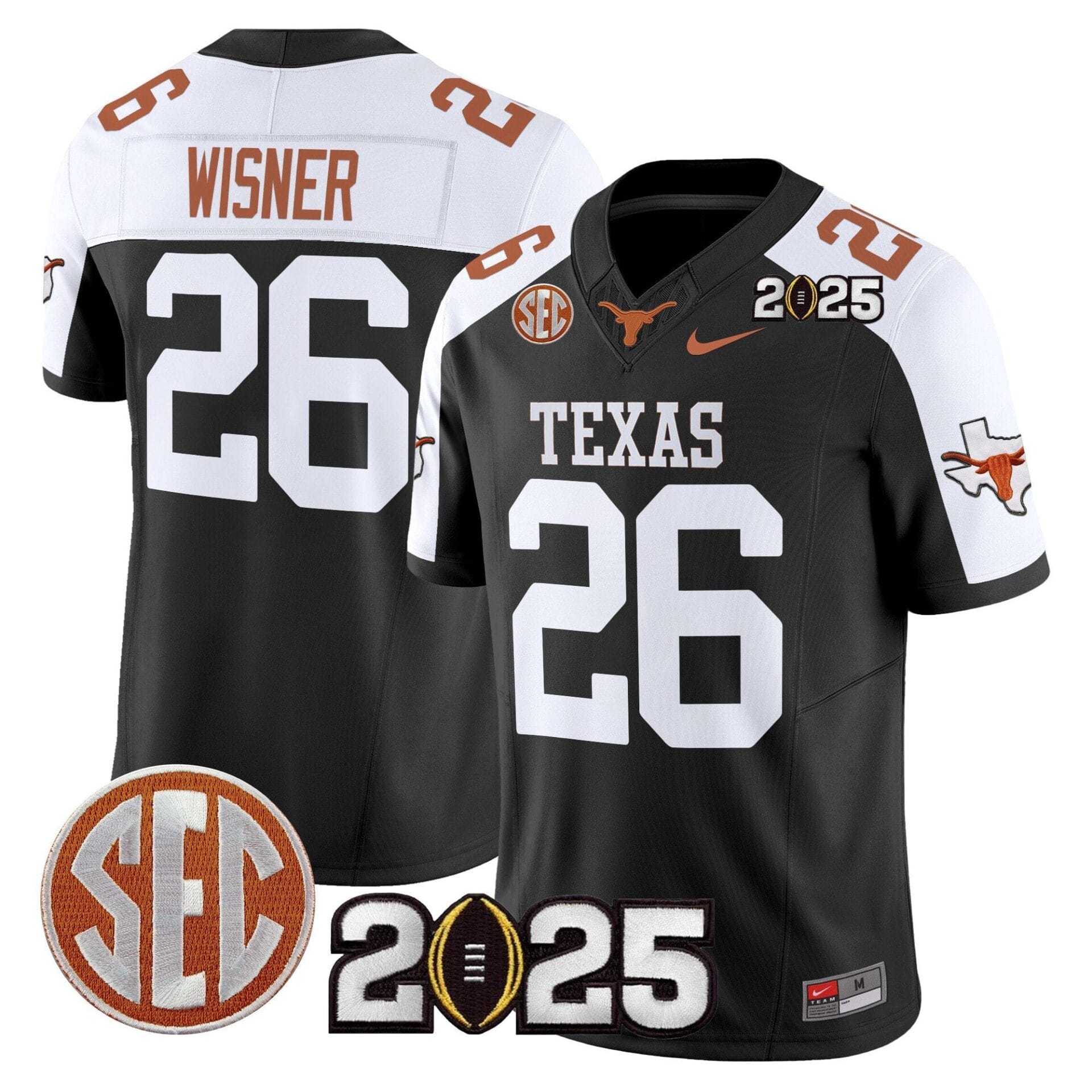Texas Longhorns 2025 CFP Final Patch Vapor Limited Jersey - All Stitched - Image 7