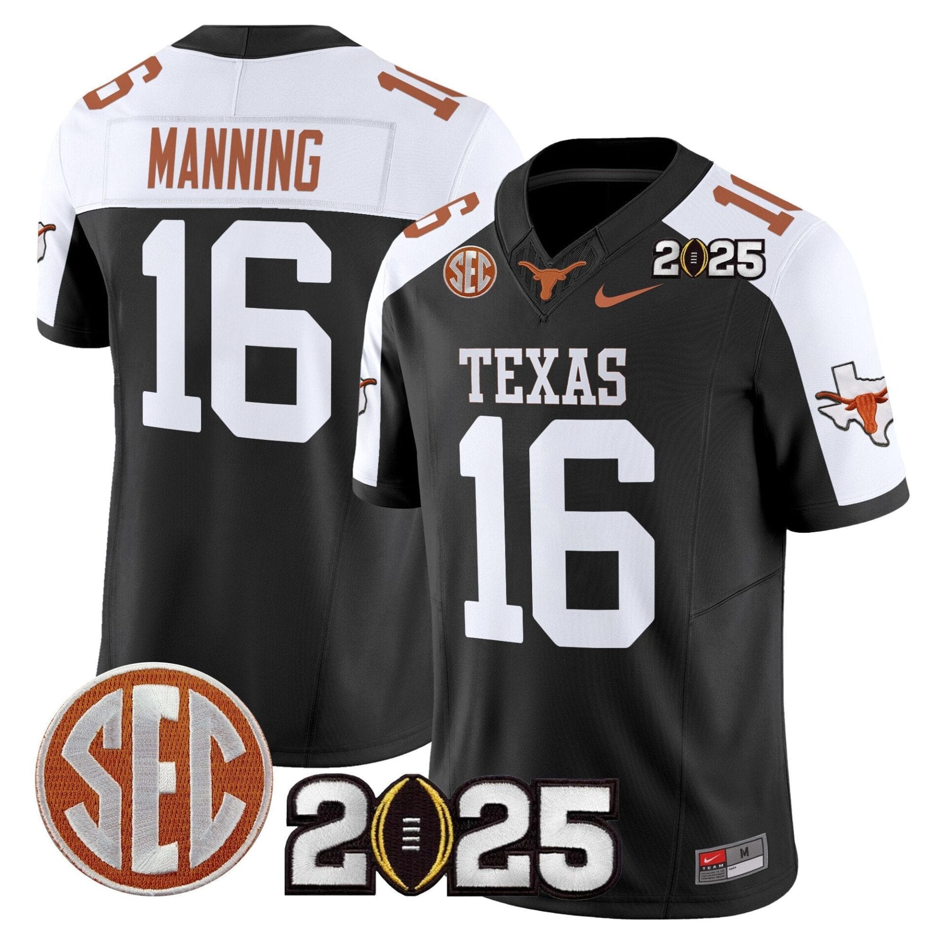 Texas Longhorns 2025 CFP Final Patch Vapor Limited Jersey - All Stitched - Image 2