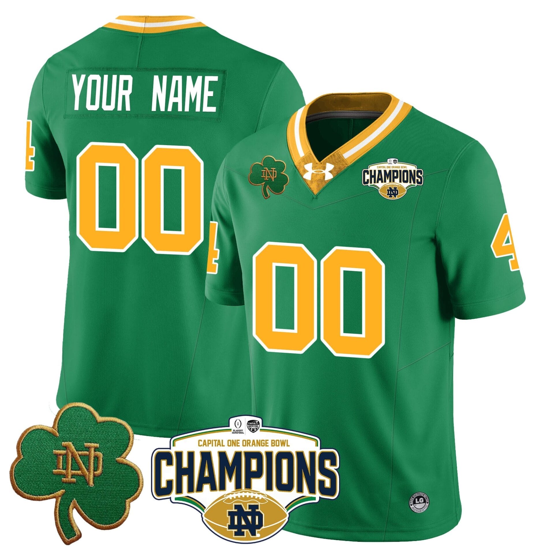 Custom Notre Dame Fighting Irish 2025 Orange Bowl Champions Jersey N5 - All Stitched - Image 6