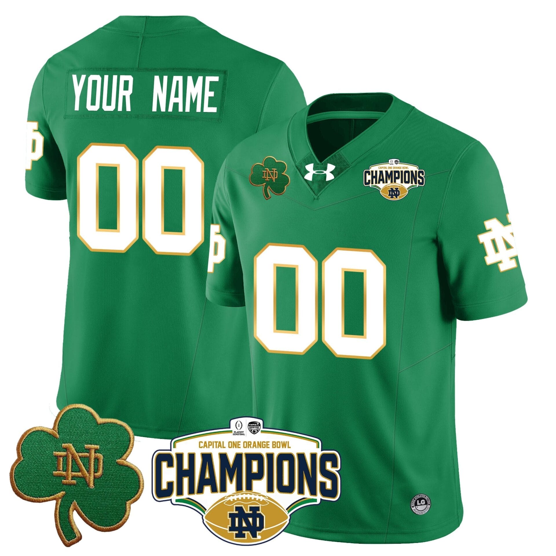 Custom Notre Dame Fighting Irish 2025 Orange Bowl Champions Jersey N5 - All Stitched - Image 3