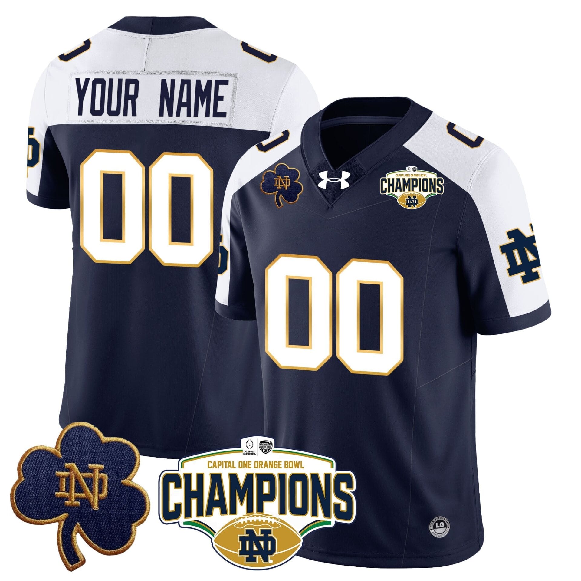 Custom Notre Dame Fighting Irish 2025 Orange Bowl Champions Jersey N5 - All Stitched - Image 10