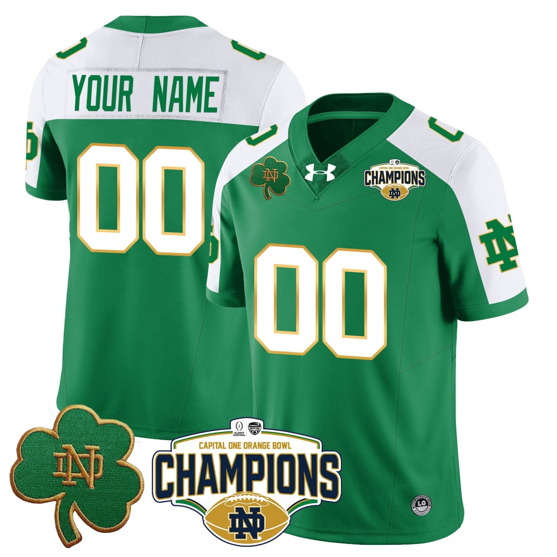 Custom Notre Dame Fighting Irish 2025 Orange Bowl Champions Jersey N5 - All Stitched - Image 5