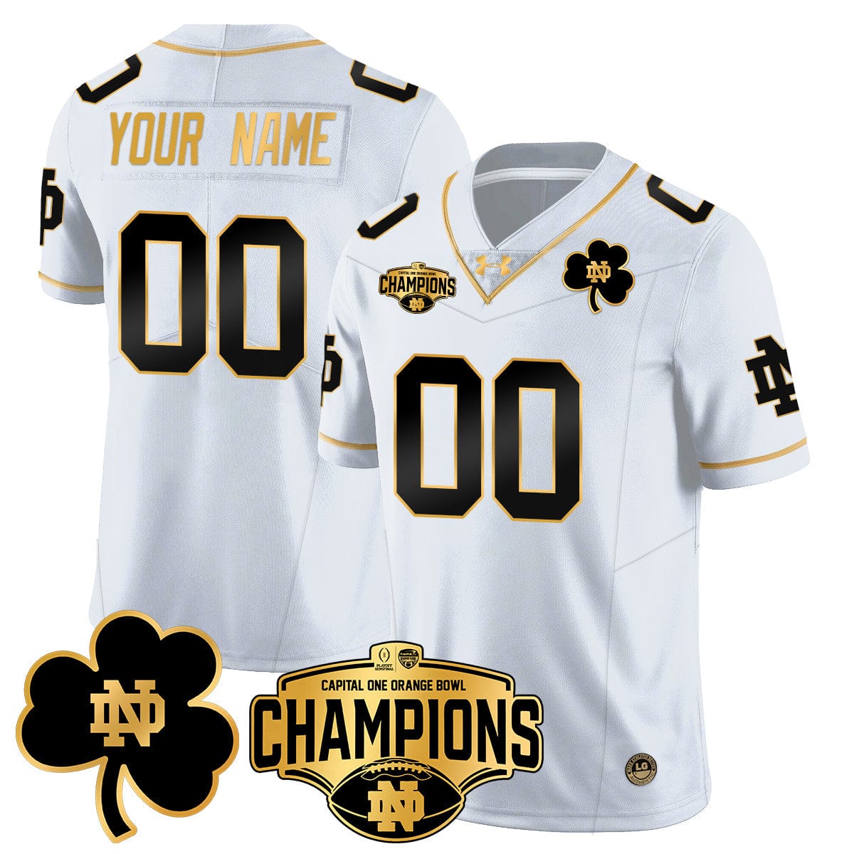 Custom Notre Dame Fighting Irish 2025 Orange Bowl Champions Jersey N5 - All Stitched - Image 7